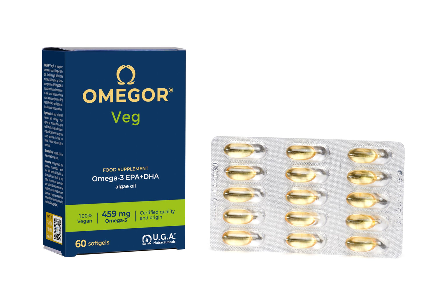 OMEGOR Veg Algae Oil Omega-3 Capsules, 60 Capsules