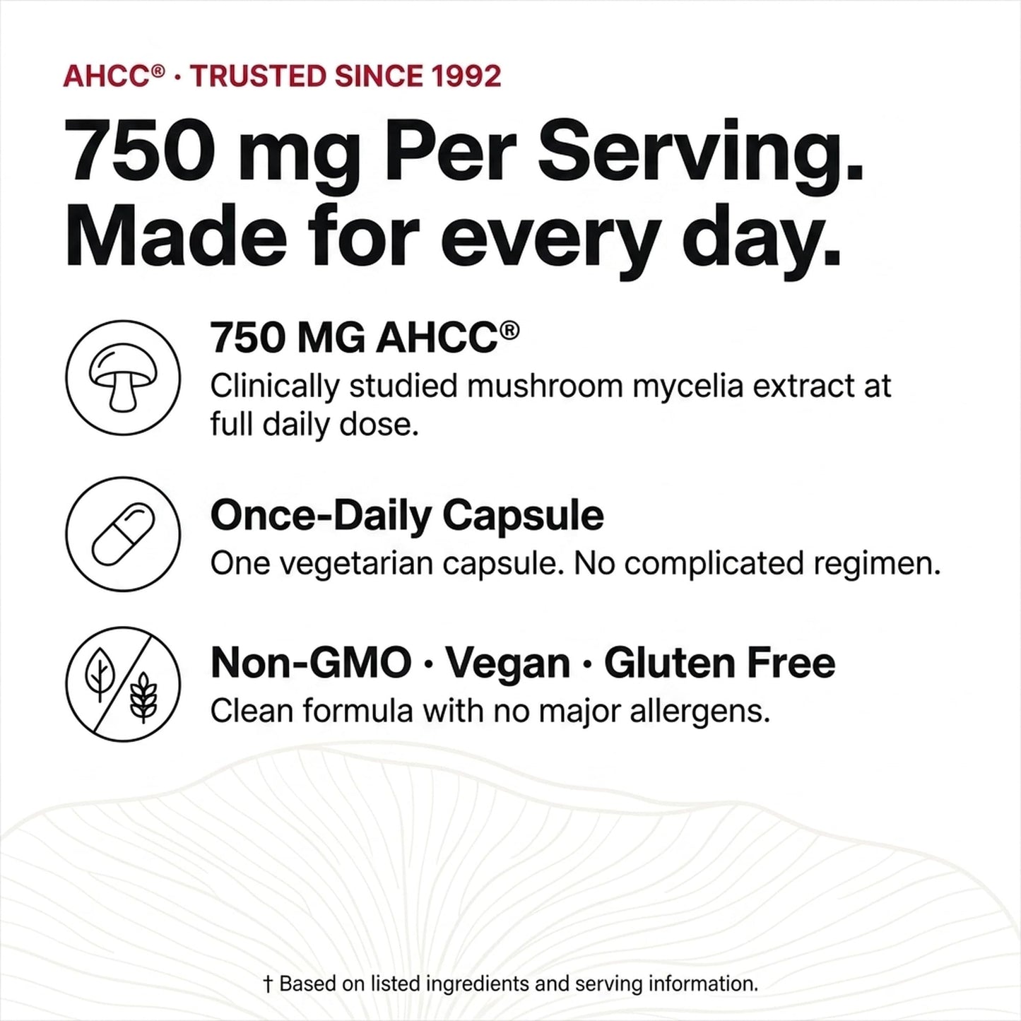 Olympian Labs Premium AHCC Supplement 750mg per Capsule, 120 Capsules