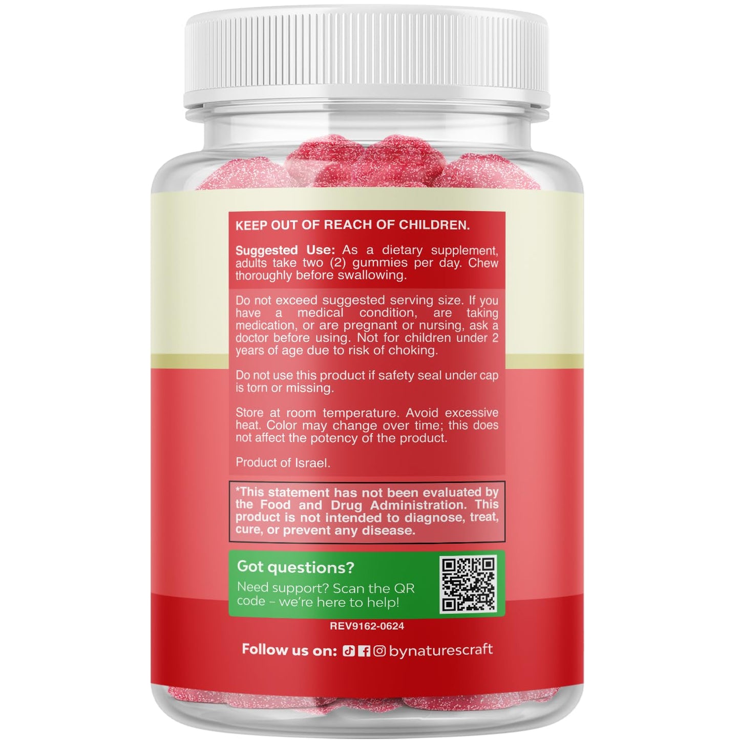 Natures Craft Potassium Gummies for Adults 180 Gummies