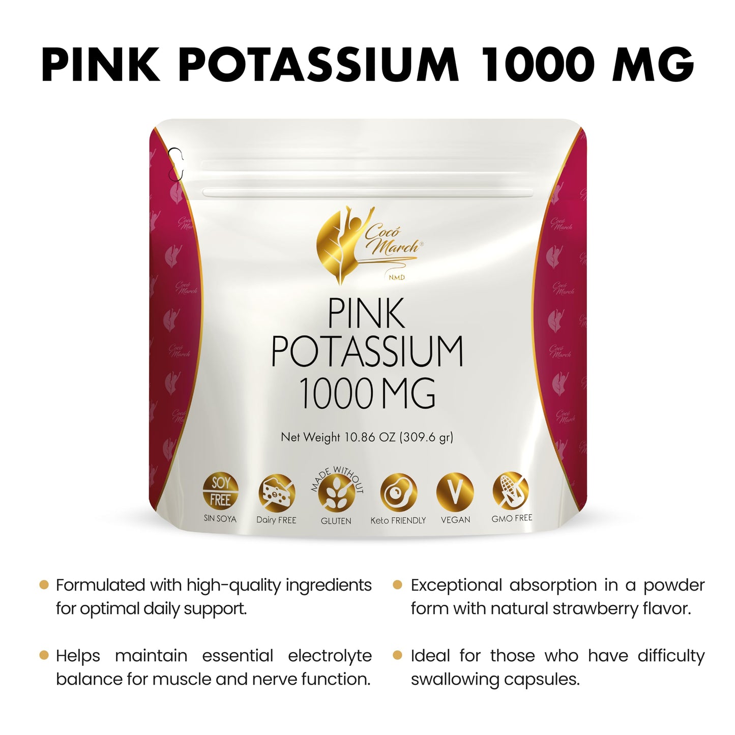 Cocó March N.M.D Potassium Electrolytes Powder, 10.86 oz