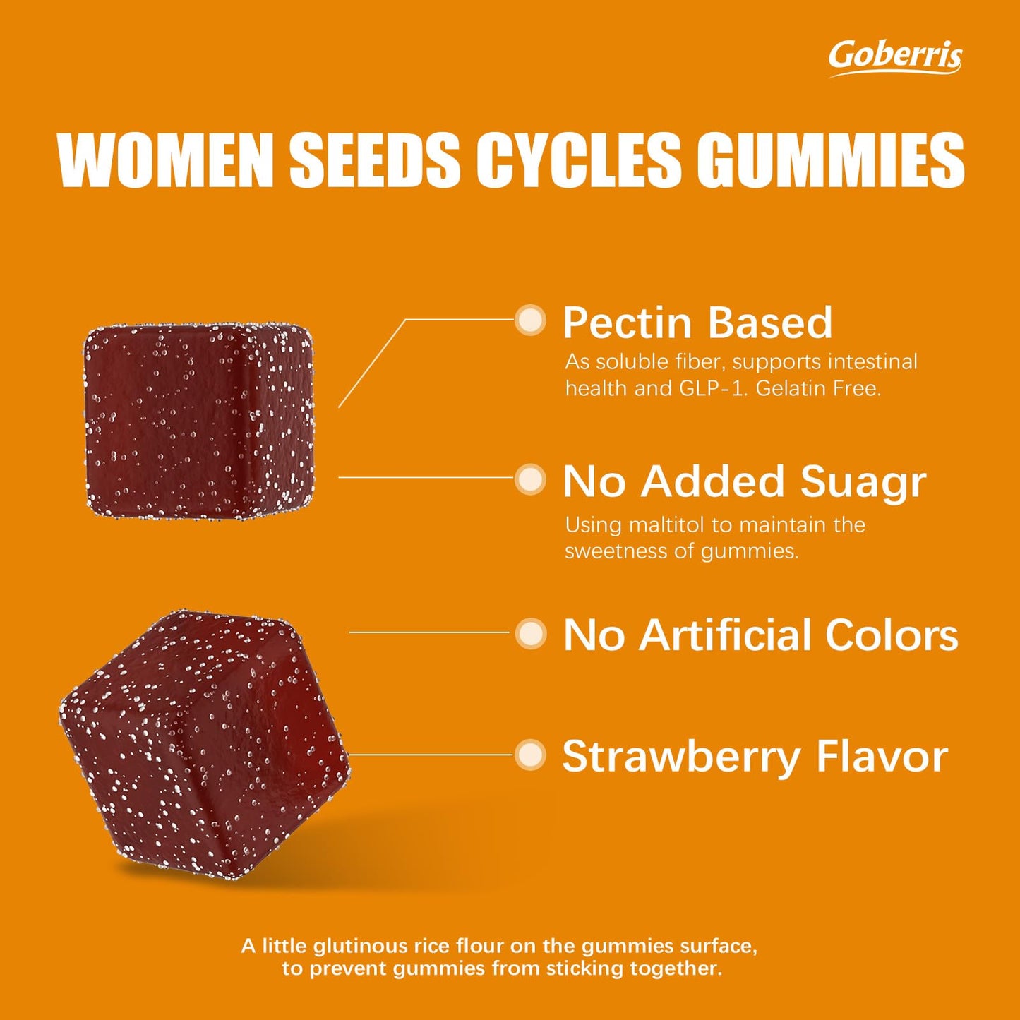 Goberris Seeds Cycles Gummies Flaxseed 15g & Pumpkin Seeds 15g, 90 Gummies