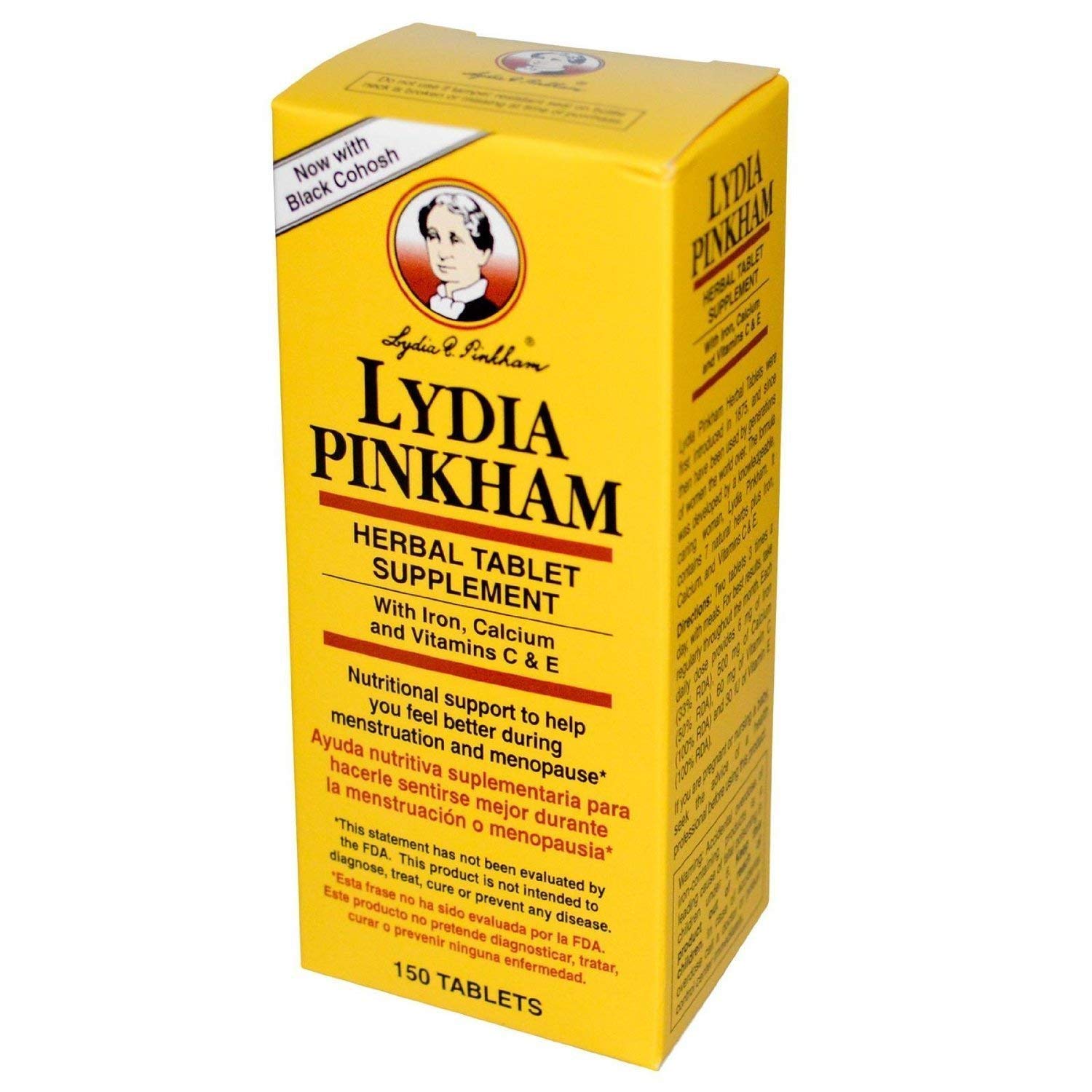 Lydia Pinkham Herbal Tablet Supplement Pack of 3