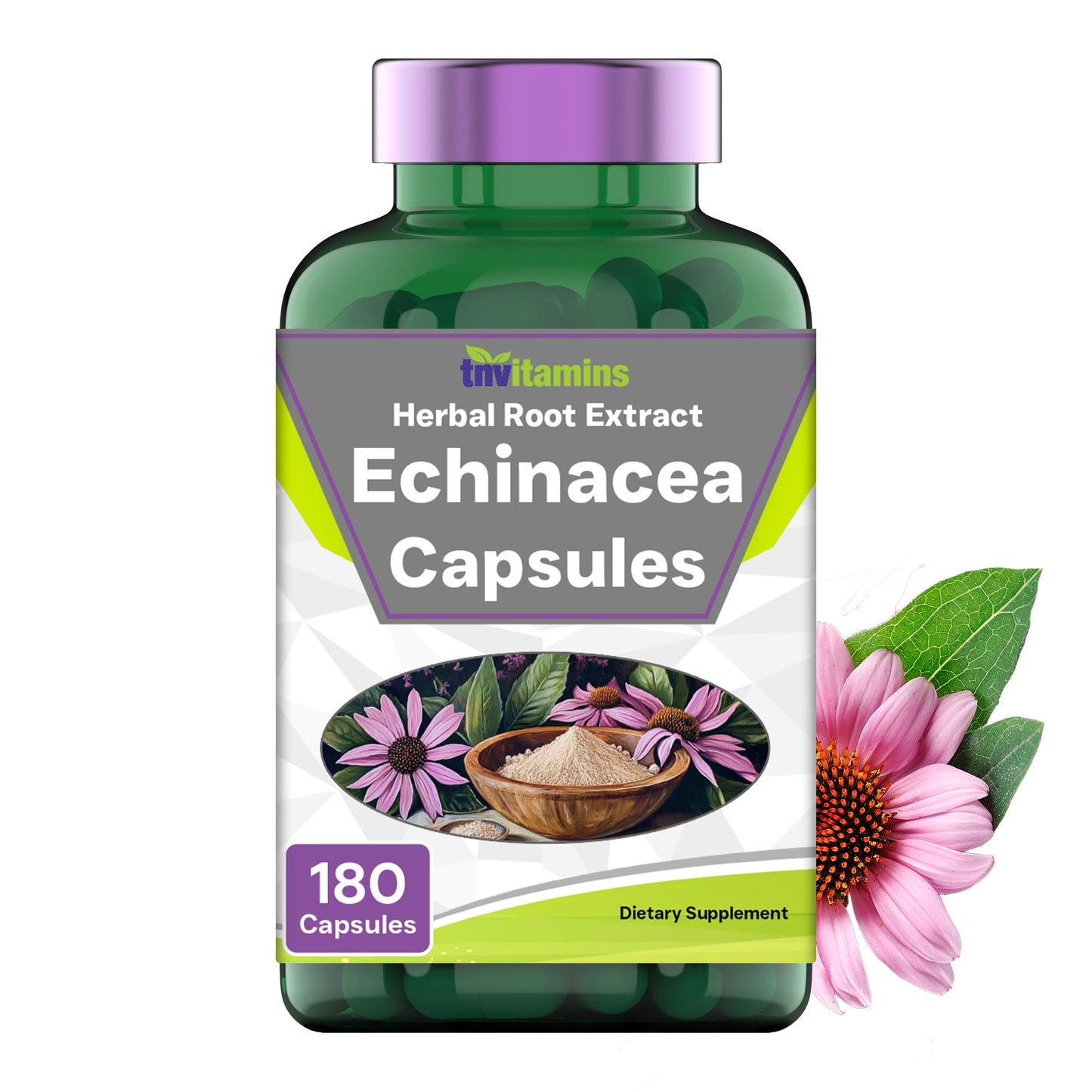 tnvitamins Echinacea Capsules 180 Count