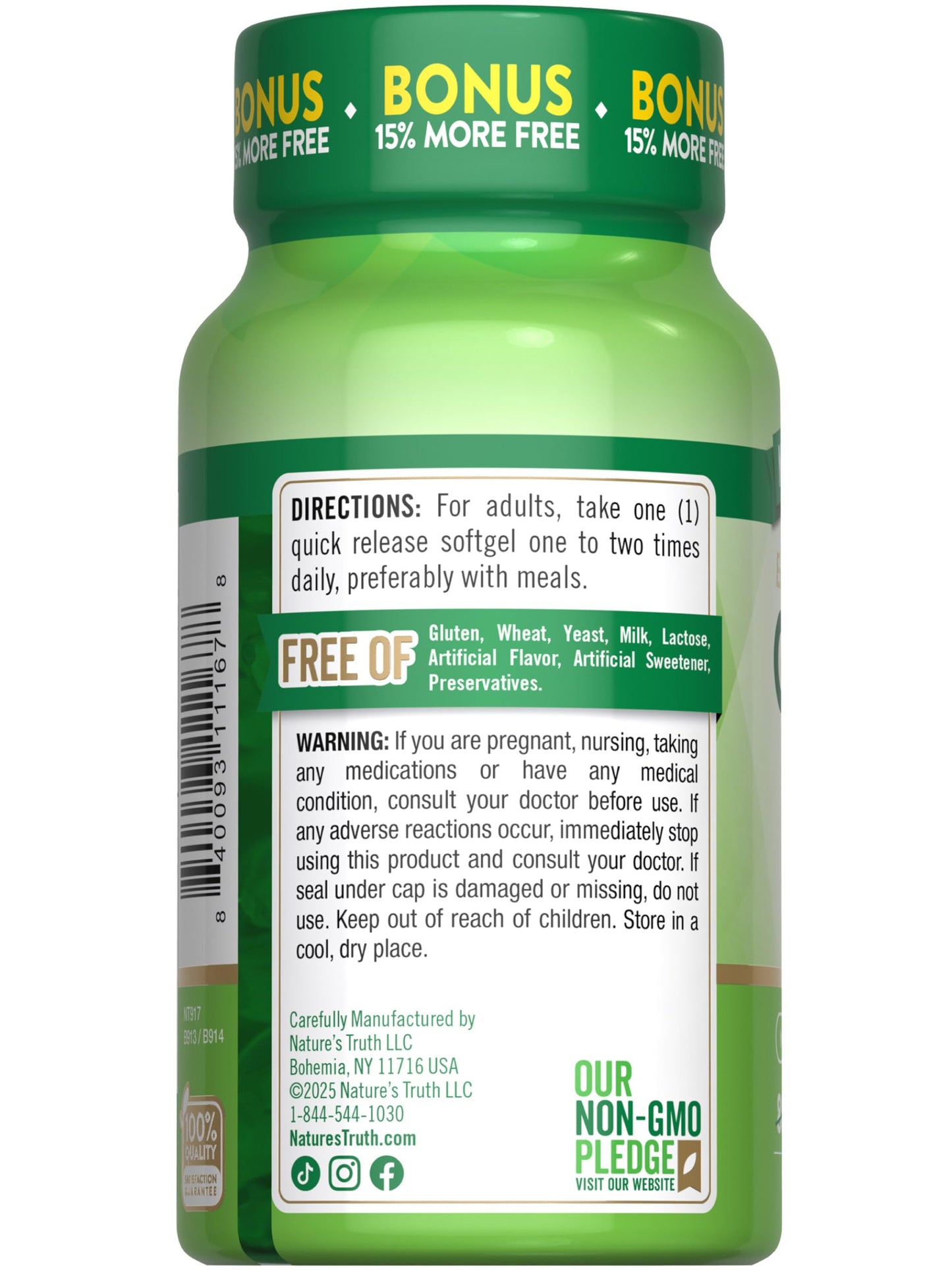 Nature's Truth CoQ10 200 mg Softgel 92 Count