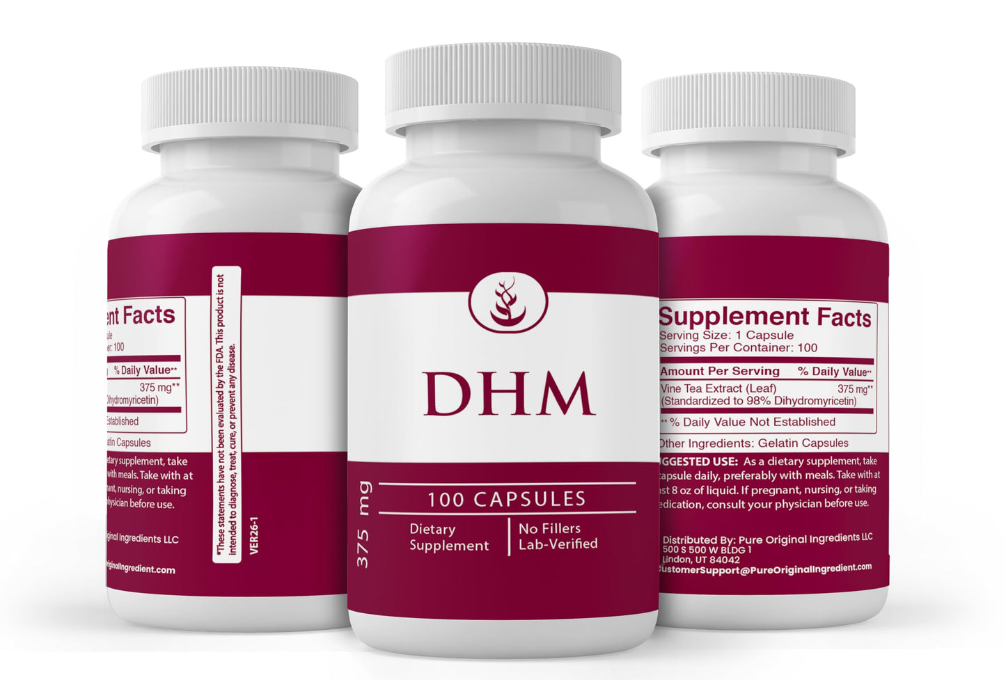 Pure Original Ingredients DHM (Dihydromyricetin) Capsules, 100 Count