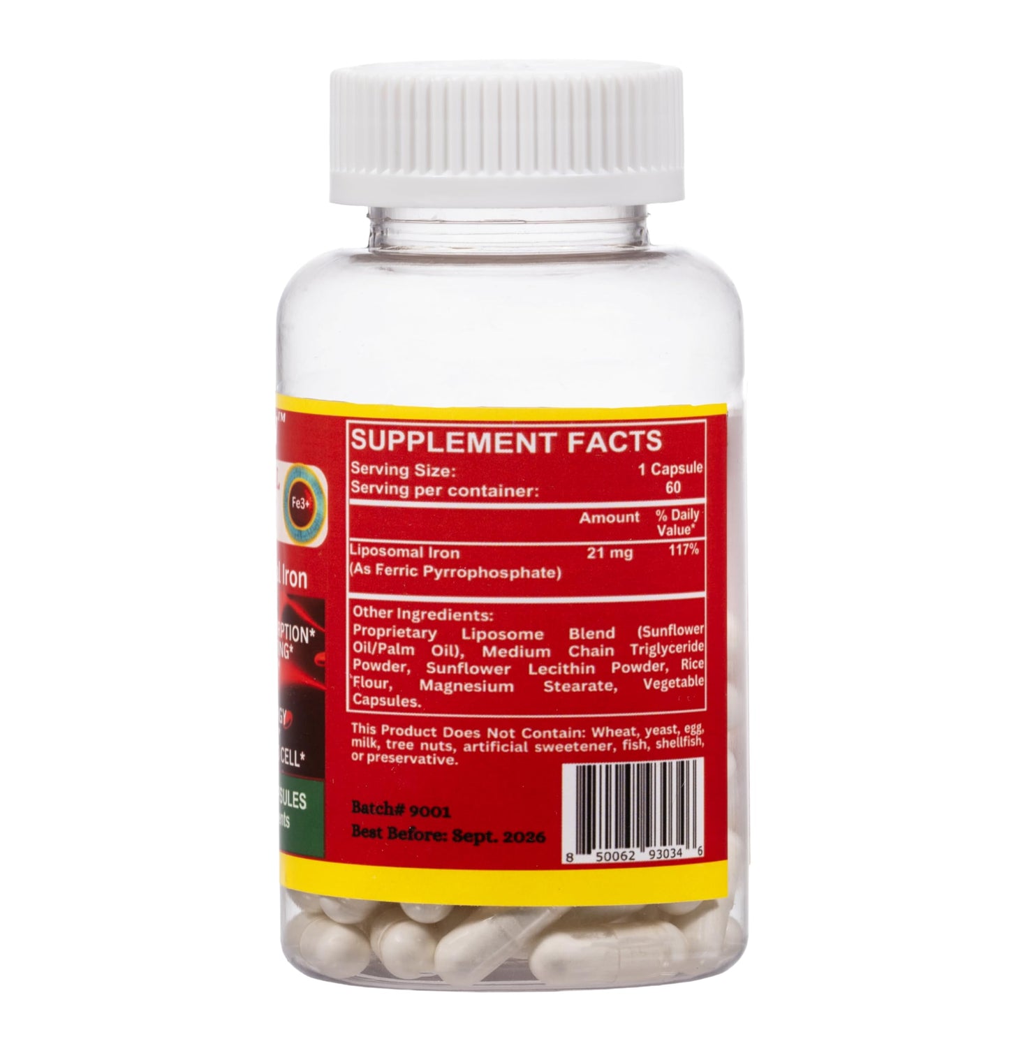 Nikoni Liposomal Iron 21mg Capsule, 60 Count