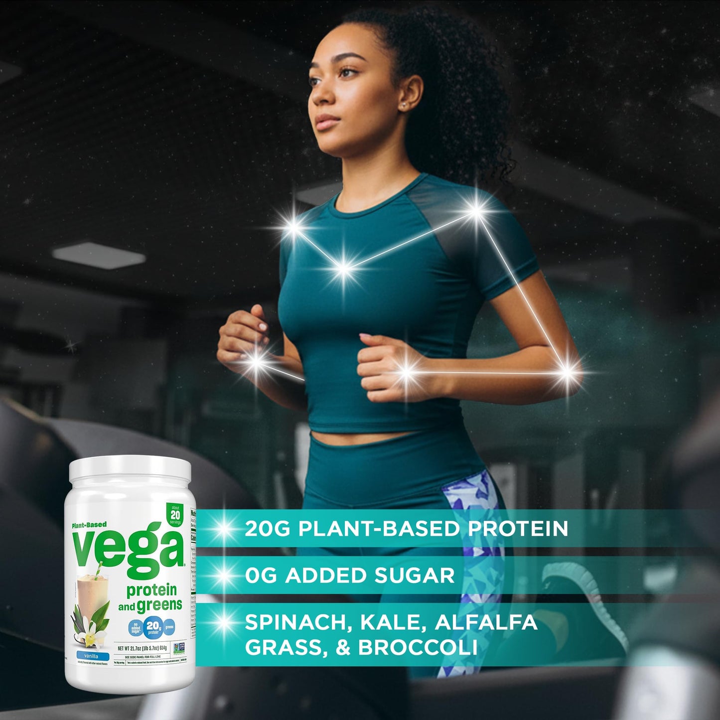 Vega Premium Protein + Supergreens Vanilla Protein Powder, 21.7 oz