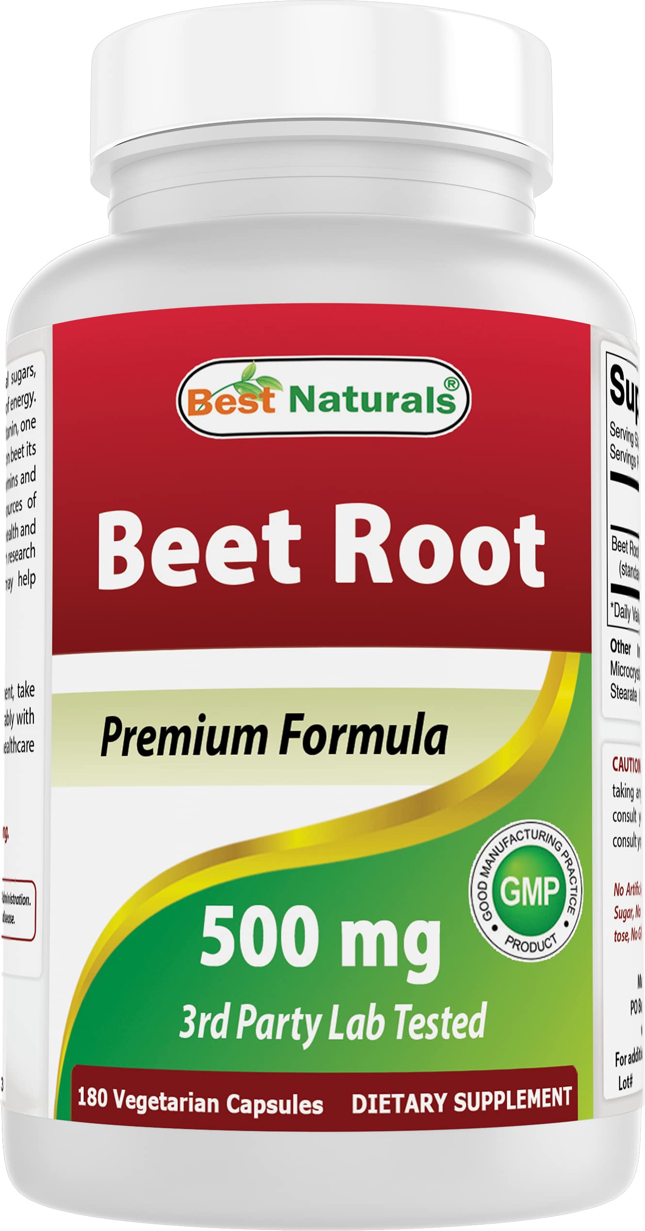 Best Naturals Beet Root Powder 500 Mg Capsules, 180 Capsules