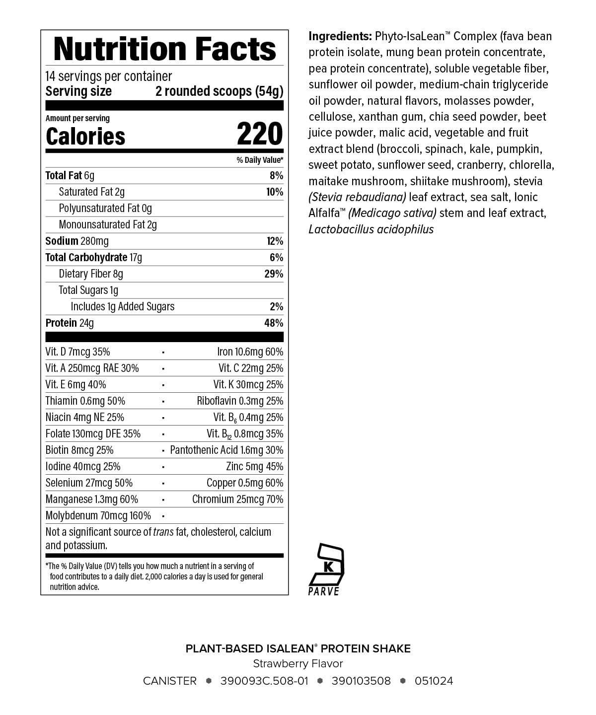 Isagenix Plant-Based IsaLean Protein Shake Powder, 26.7 Ounce (Pack of 1)