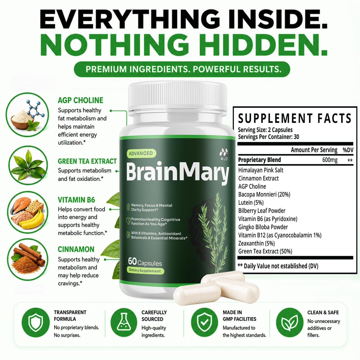 MJO BrainMary Capsules 180 Capsules