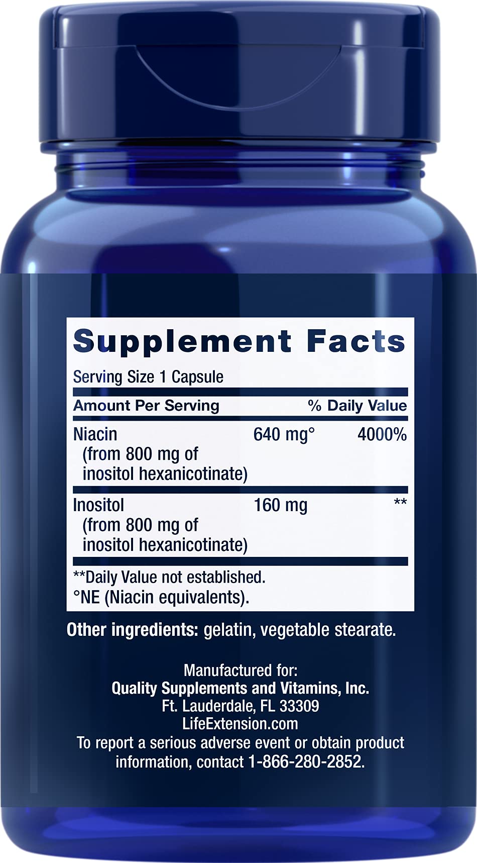 Life Extension No-Flush Niacin Capsule, 2-Pack