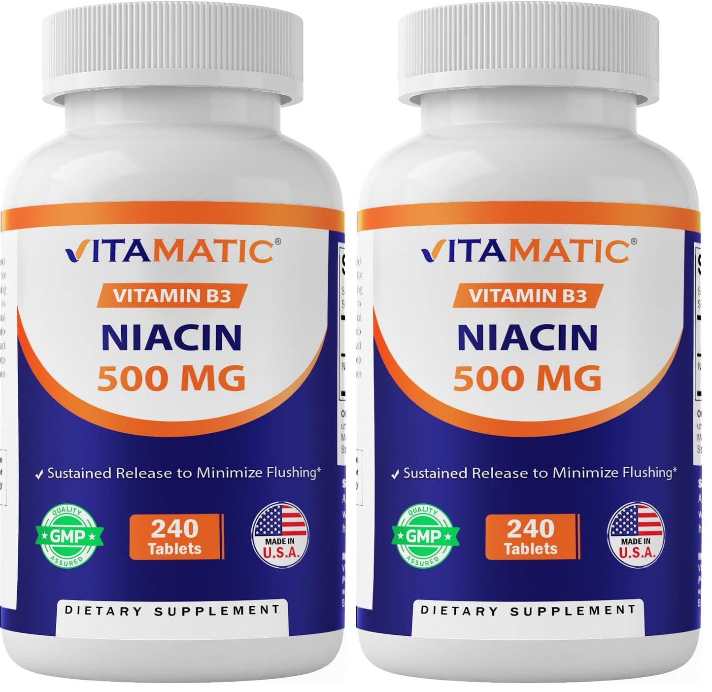 Vitamatic Niacin (Vitamin B3) 500mg, Sustained Release, 480 Tablets