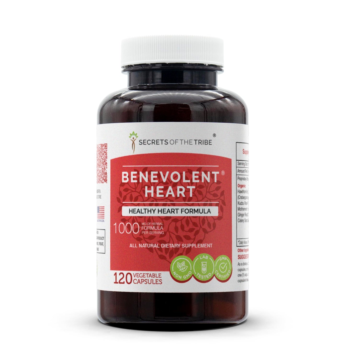 Secrets of the Tribe Benevolent Heart Healthy Heart Formula Herbal Supplement Blend Capsules 120 Count