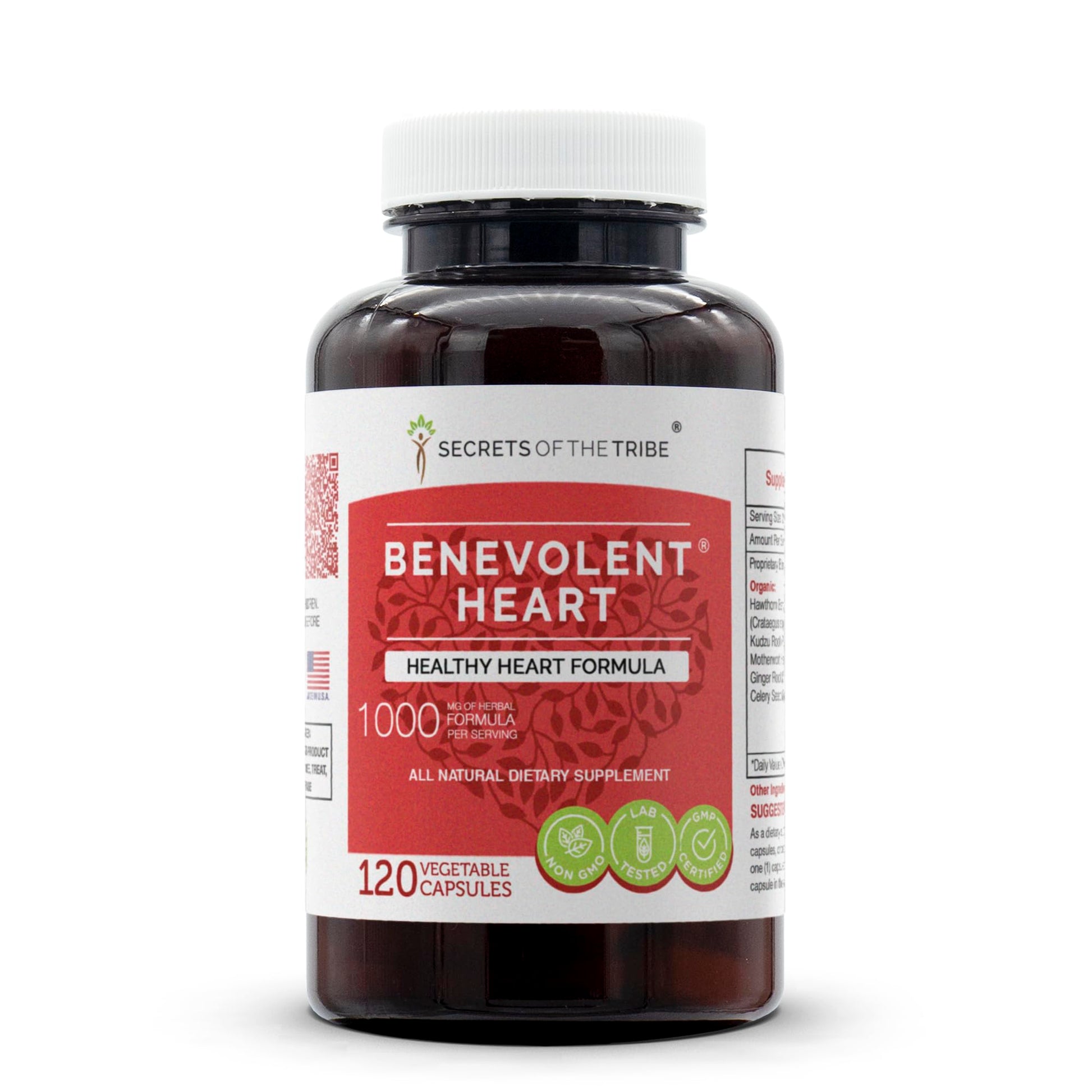 Secrets of the Tribe Benevolent Heart Healthy Heart Formula Herbal Supplement Blend Capsules 120 Count