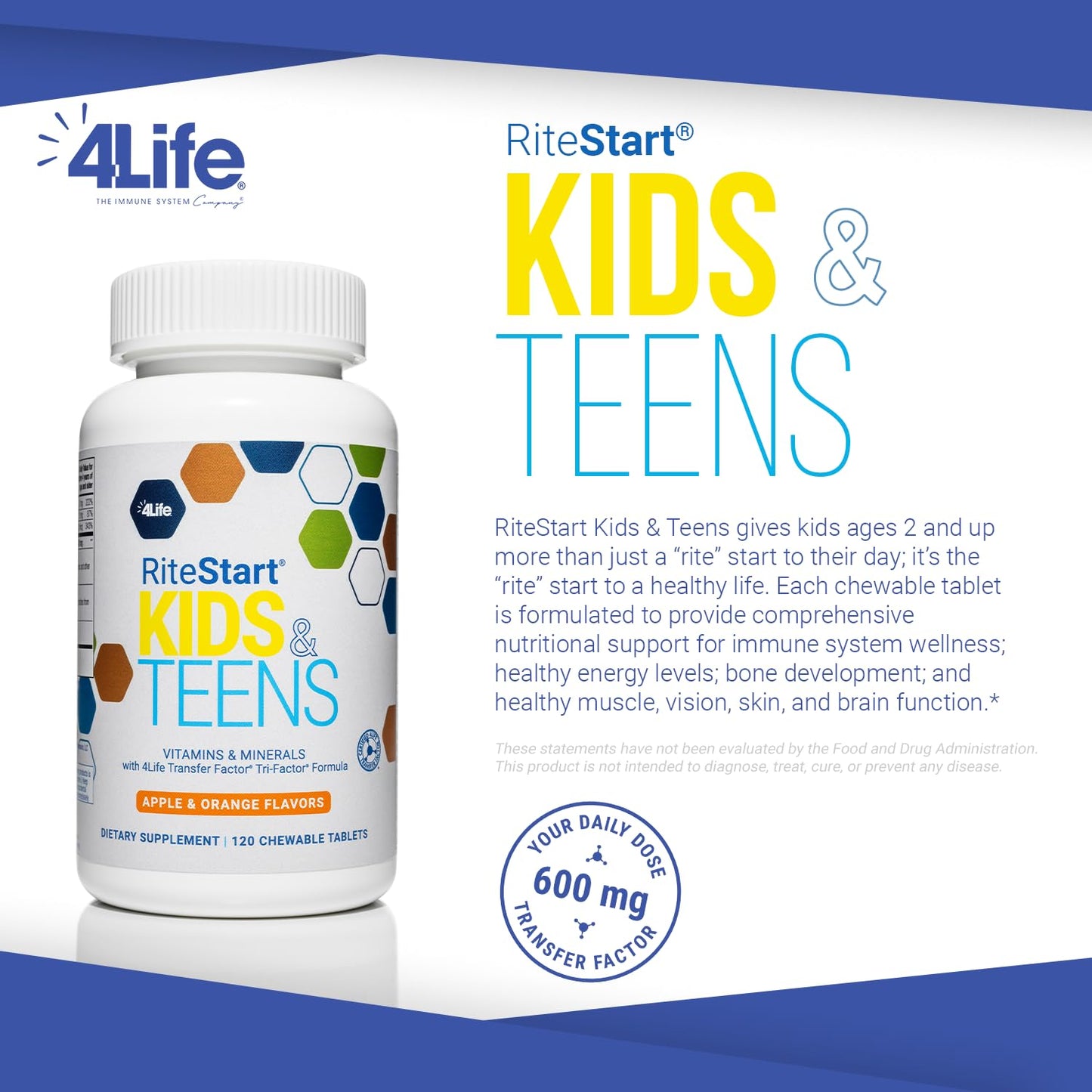 4Life RiteStart Kids and Teens Multivitamin Chewables 120 Tablets