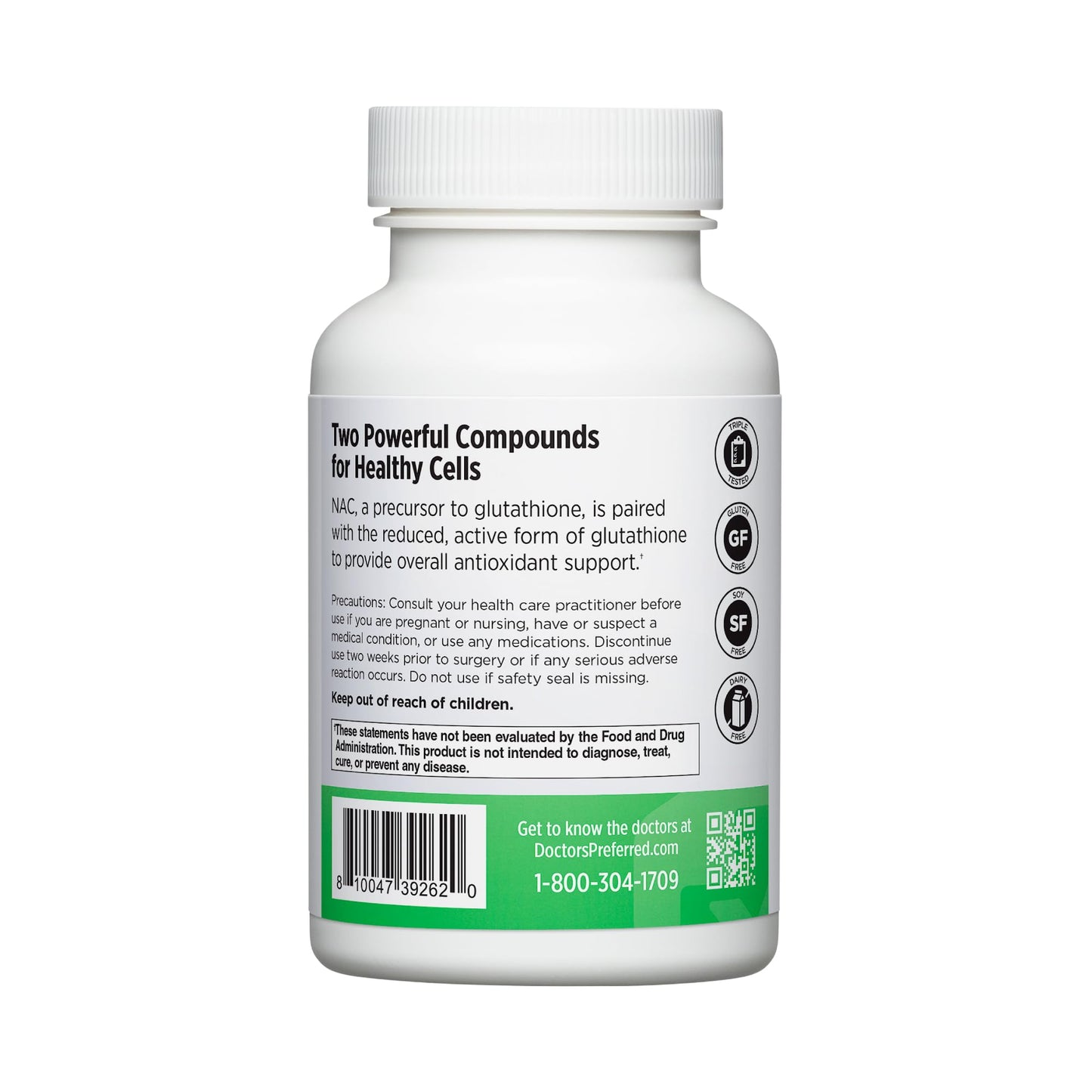 DOCTORS' PREFERRED N-Acetyl L-Cysteine (NAC) + Glutathione Capsule, 30 Count