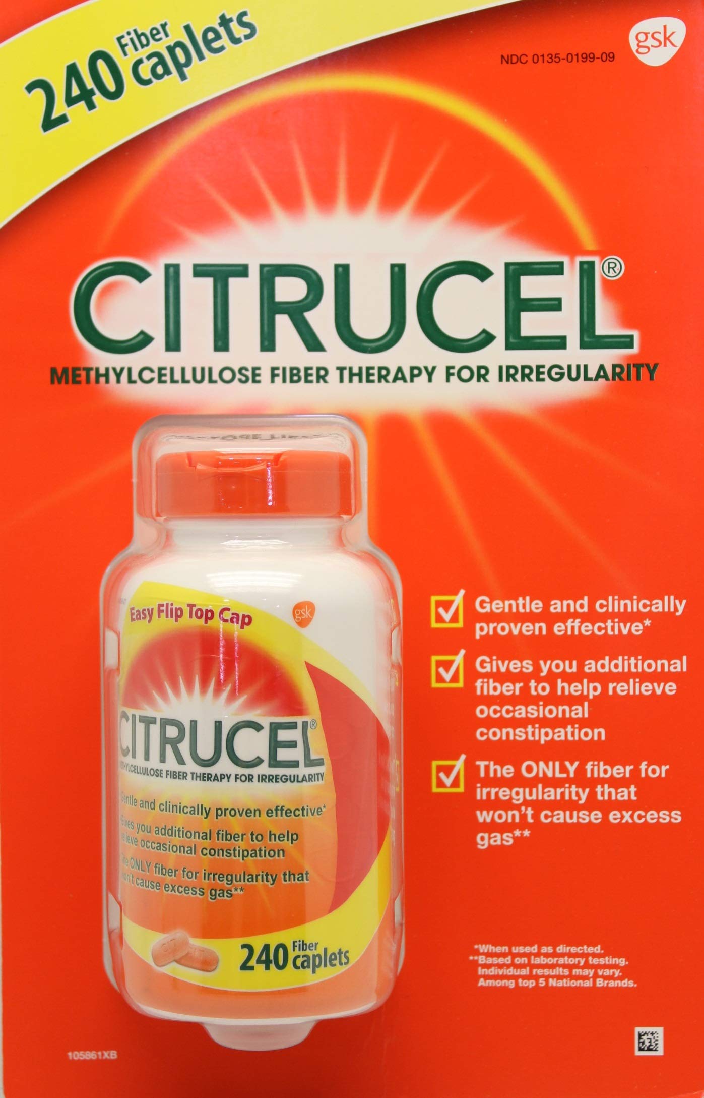 Citrucel Methylcellulose Fiber Therapy For Irregularity Caplets 240