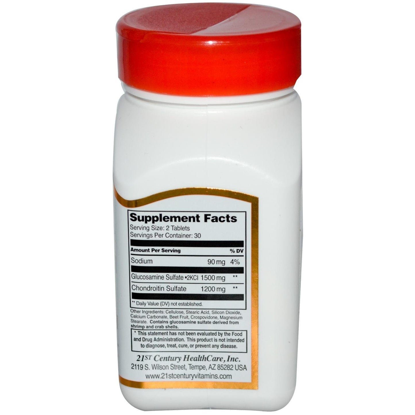 21st Century Glucosamine Chondroitin Triple Strength 750/600mg Tablet, 60 Count