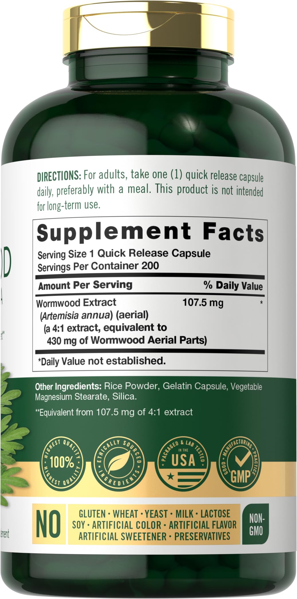 Carlyle Wormwood Capsules 200 Count
