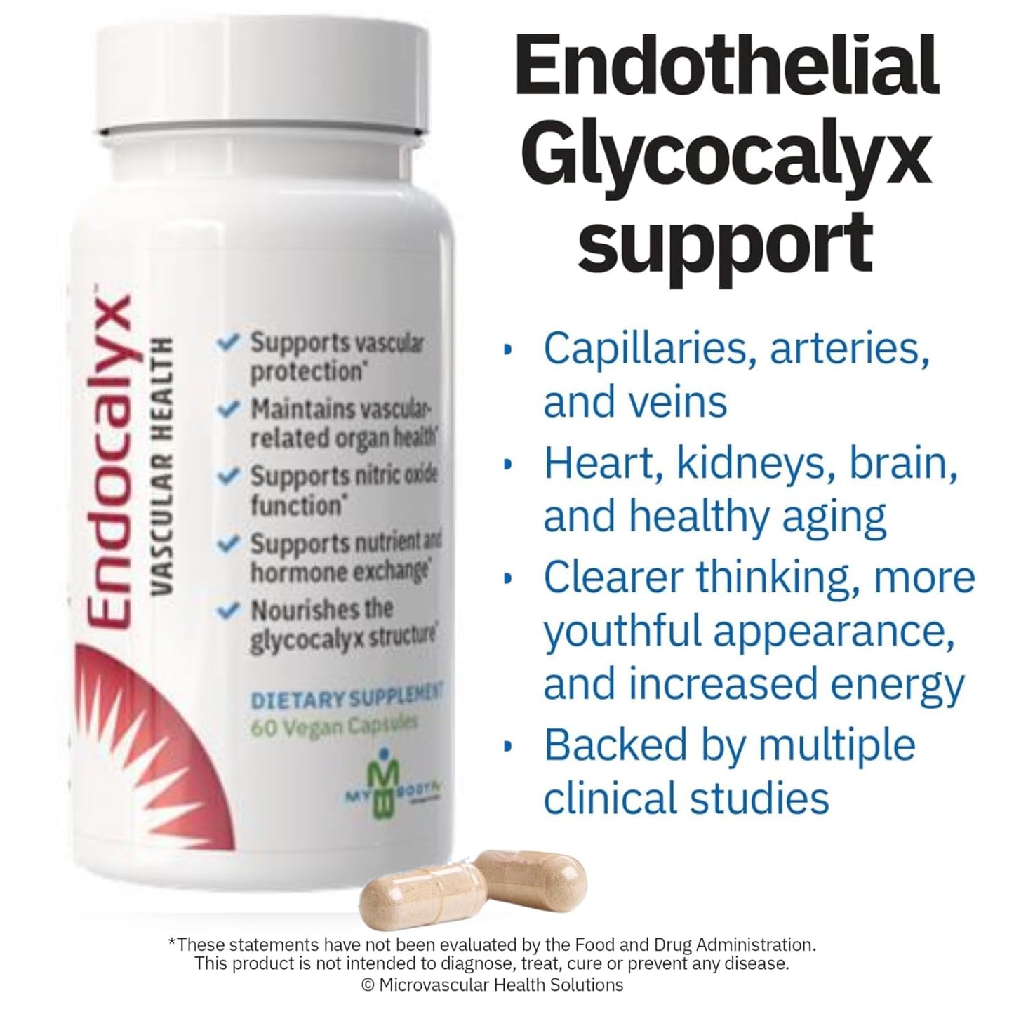 MYBODYRX Endocalyx Supplement - Endothelial Glycocalyx Support, 60 Capsules