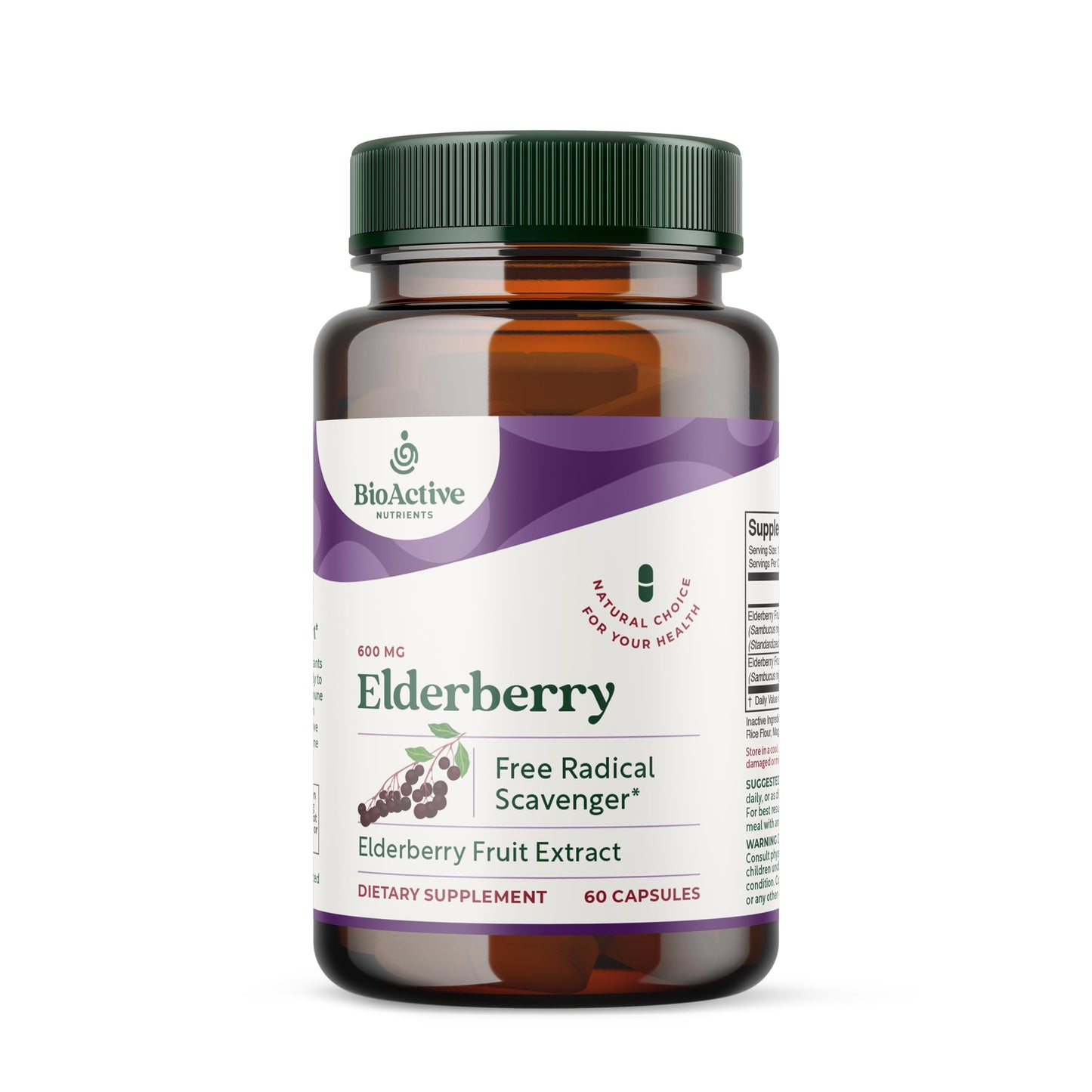 BIOACTIVE NUTRIENTS Elderberry Capsules 60 Capsules
