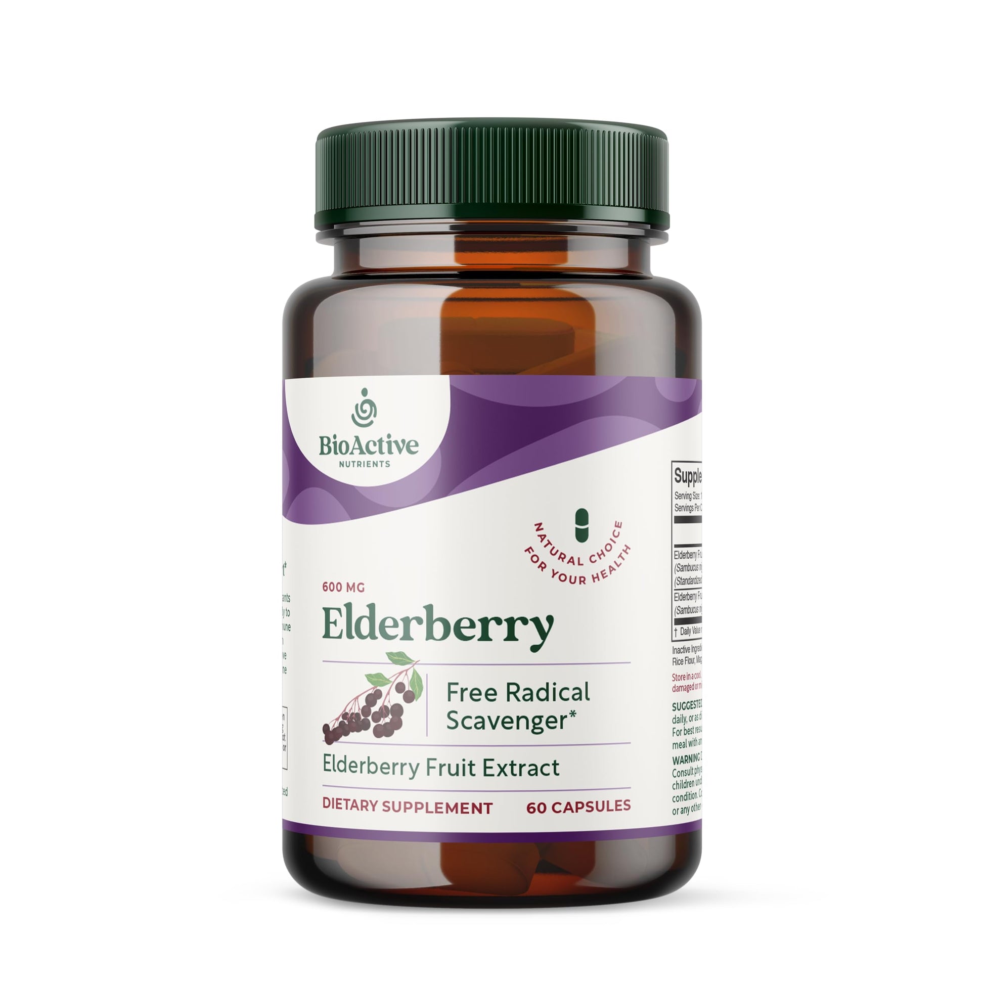 BIOACTIVE NUTRIENTS Elderberry Capsules 60 Capsules