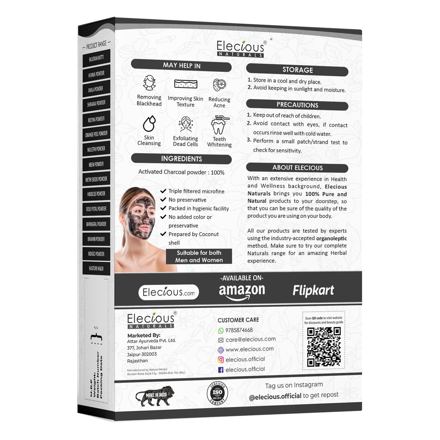 Elecious Activated Charcoal Powder 7.05 oz
