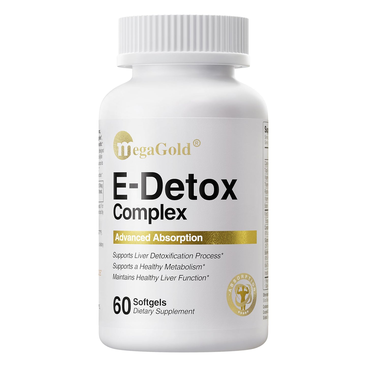 MegaGold Liver Support Complex Milk Thistle Curcumin BioPerine Softgel, 60 Softgels