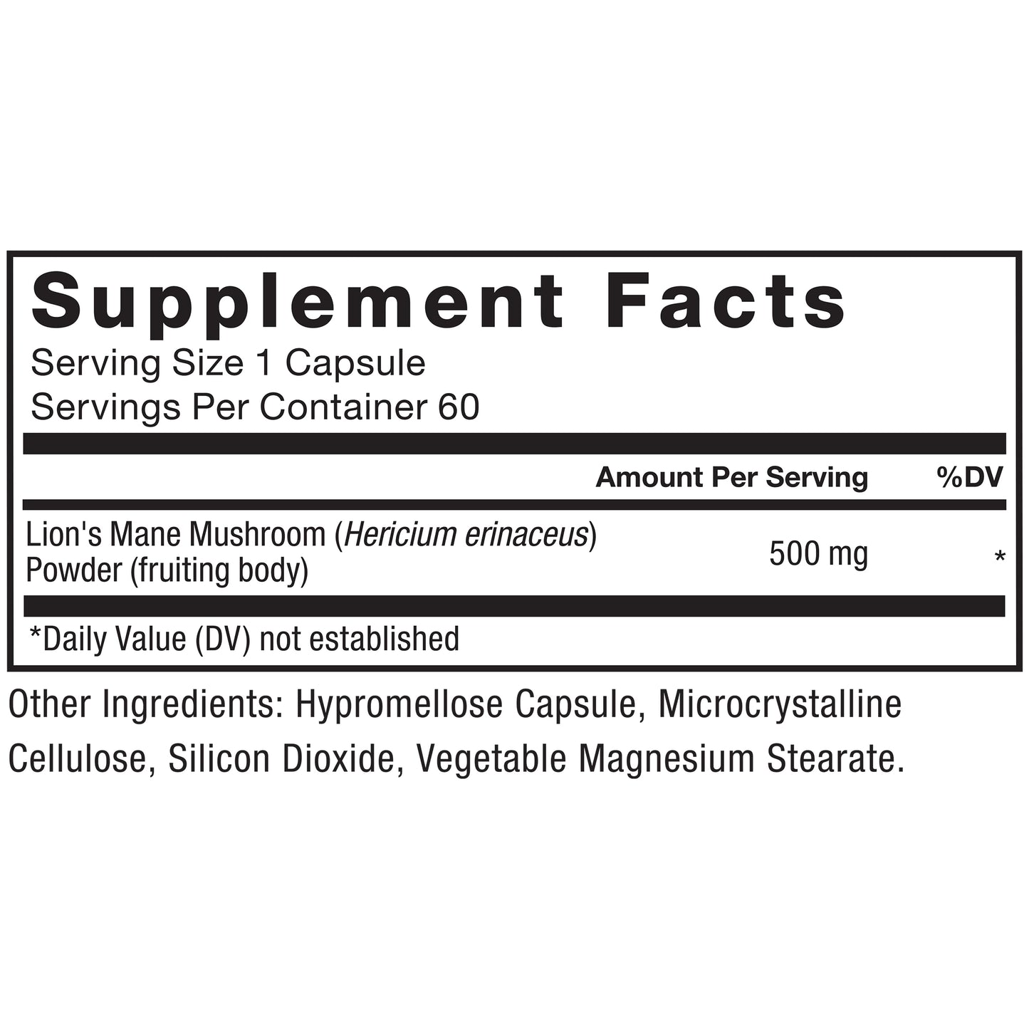 Force Factor Lion's Mane Supplement Capsules, 60 Count