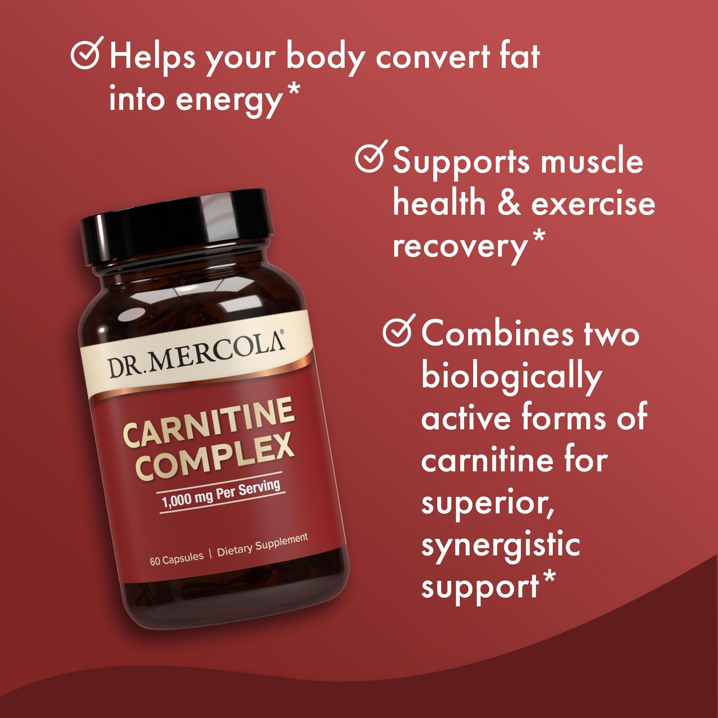 Dr. Mercola Carnitine Complex Capsules, 60 Capsules