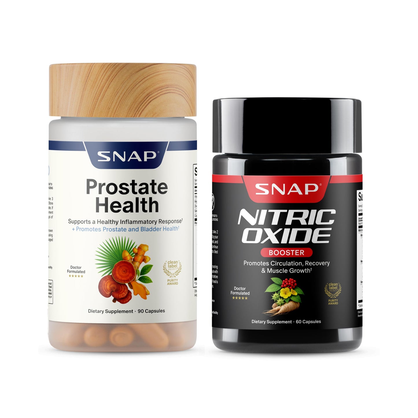 Snap Supplements Prostate Health + Nitric Oxide Booster Bundle Capsule, 150 Count