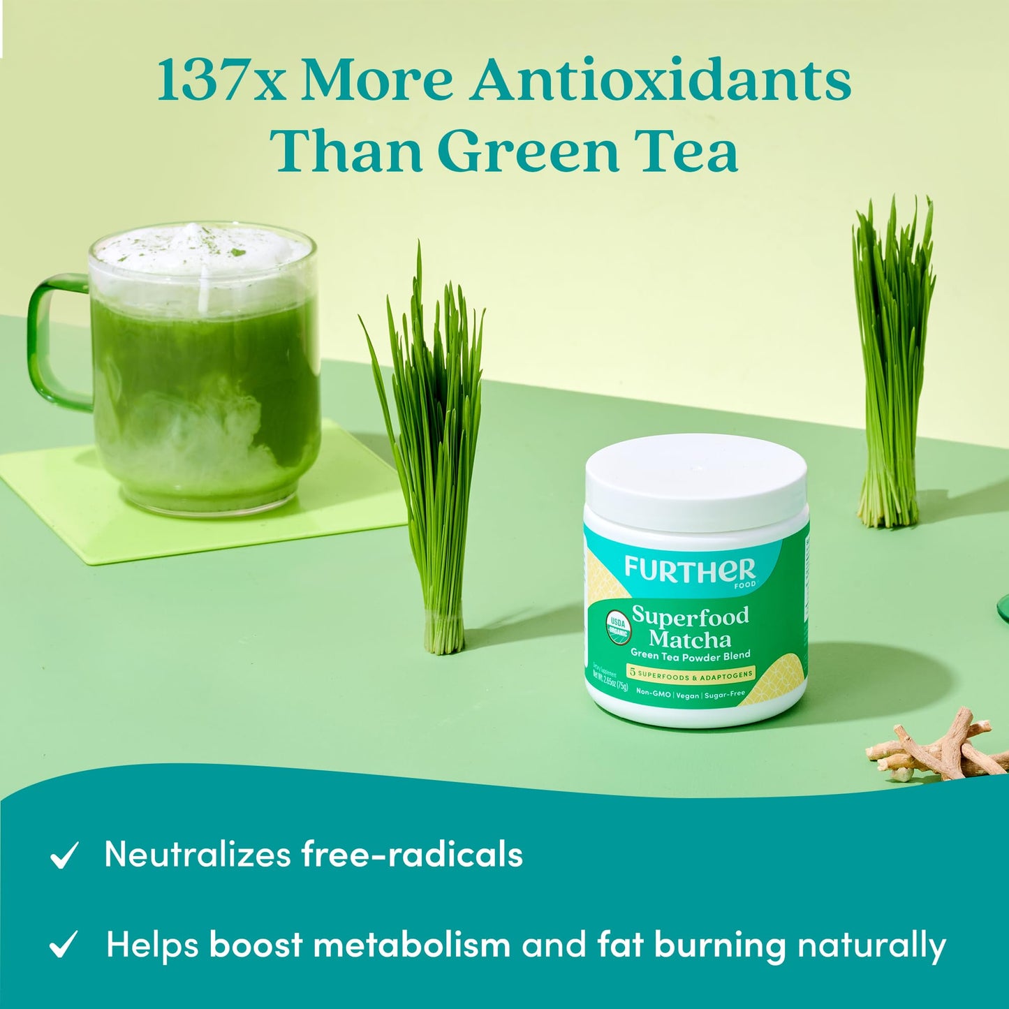 Further Food Premium Matcha Green Tea Powder, 2.65 Ounce