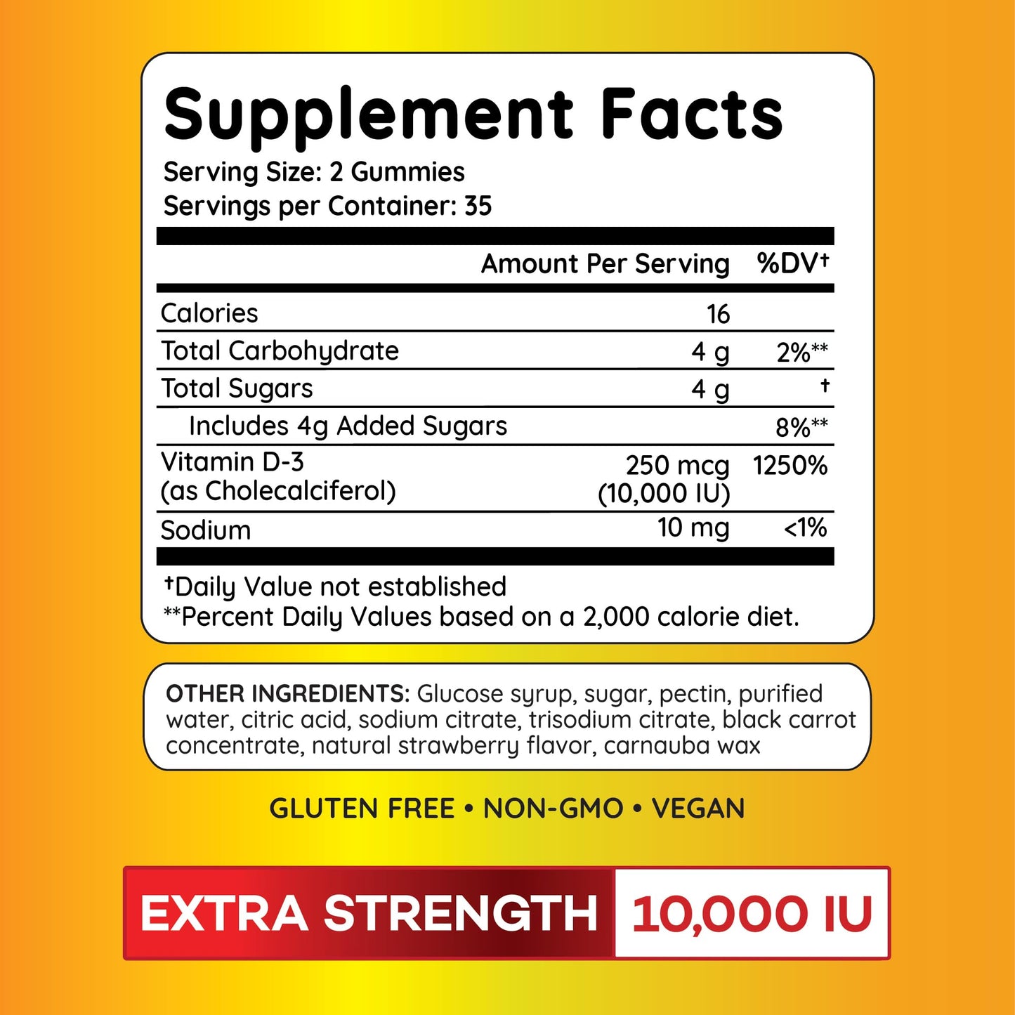 PAYÉ Vitamin D Gummies D3, 10,000 IU (250 mcg) per Serving, Dietary Supplement for Bone, Teeth, Muscle and Immune Health, 210 Count