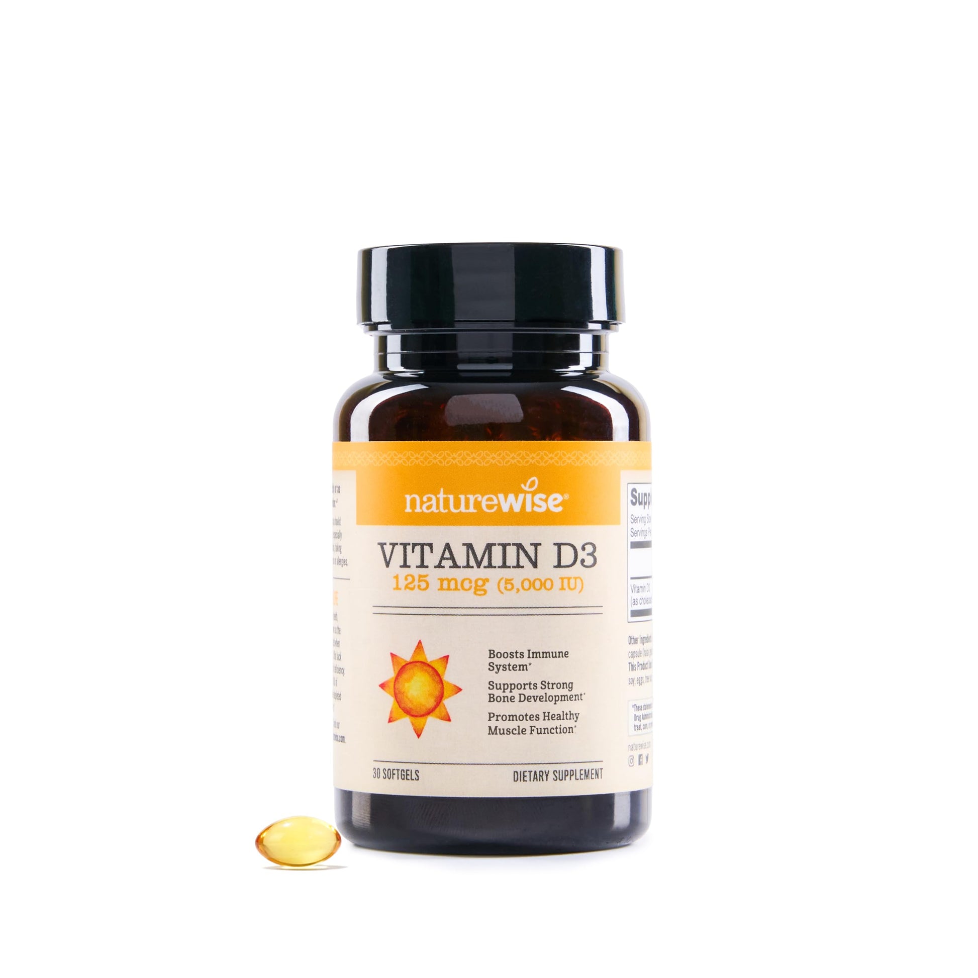 NatureWise Vitamin D3 5000iu (125 mcg) Softgel 30 Count