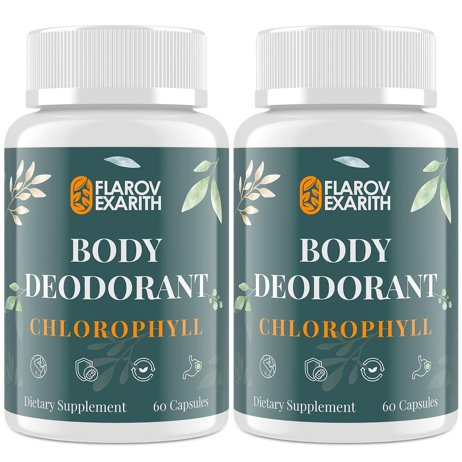 Flarovexarith Chlorophyll Capsules for Body Odor, Fresh Breath & Gut Detox 120 Capsules