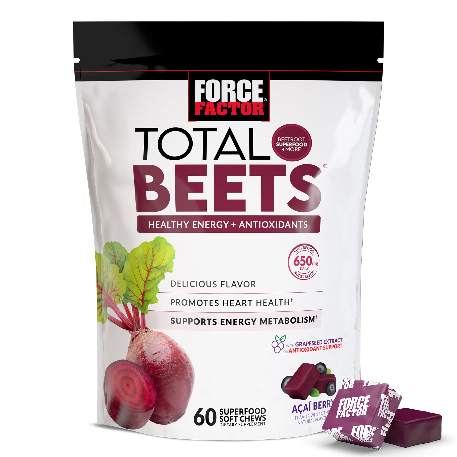 Force Factor Total Beets Soft Chews, 60 Chews
