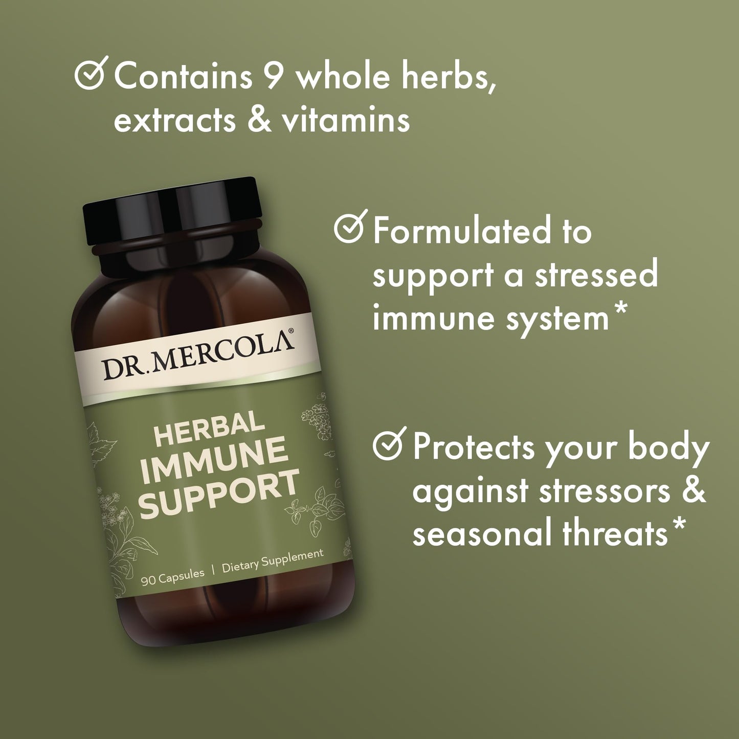 Dr. Mercola Herbal Immune Support Capsules 90