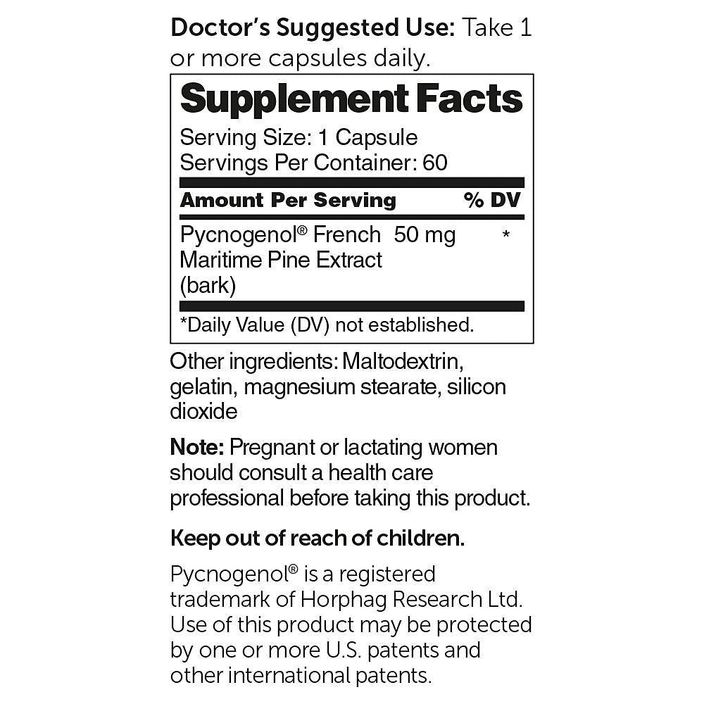 DR.WHITAKER Clinical Grade Pycnogenol 50mg Capsule, 60 Count