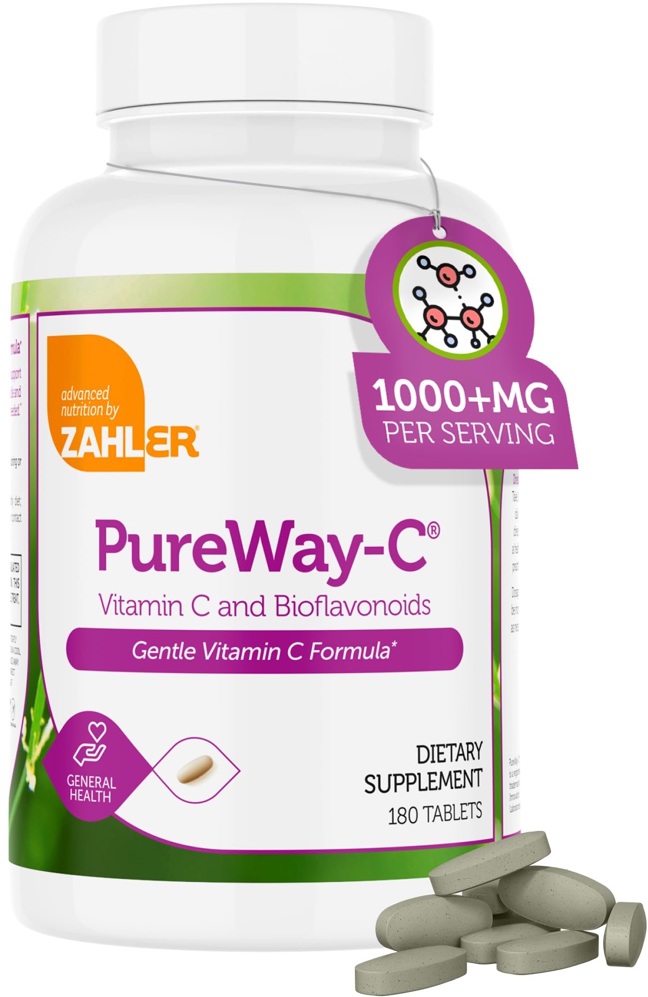 Zahler Vitamin C 1000mg Tablets with Bioflavonoids, 180 Tablets