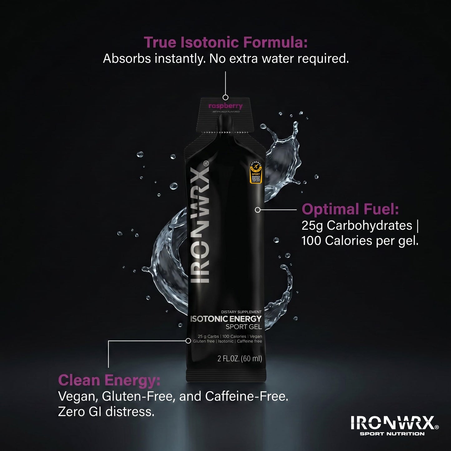 IRONWRX Isotonic Energy Gels 12 Pack