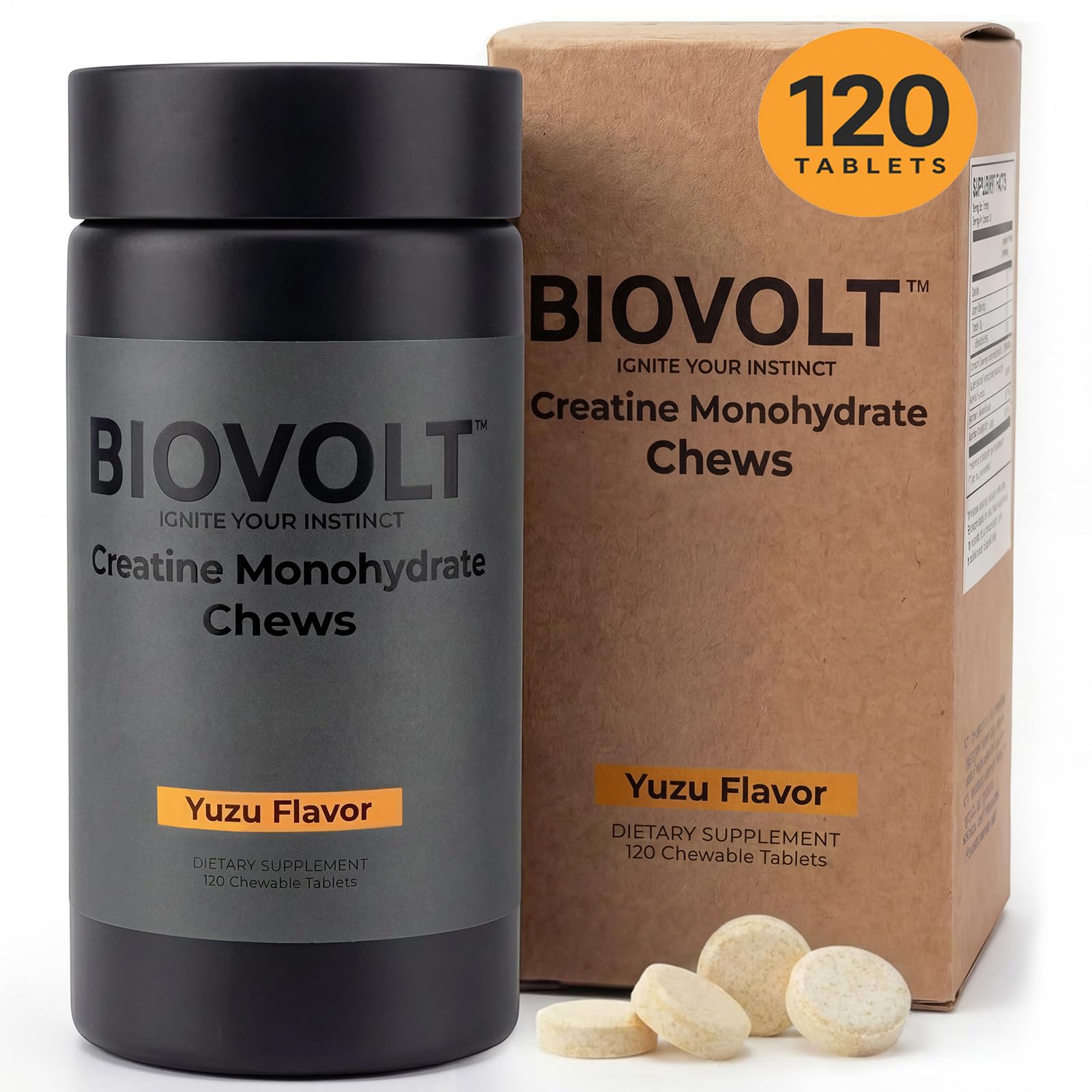 BIOVOLT Creatine Monohydrate Chewable 120 Tablets