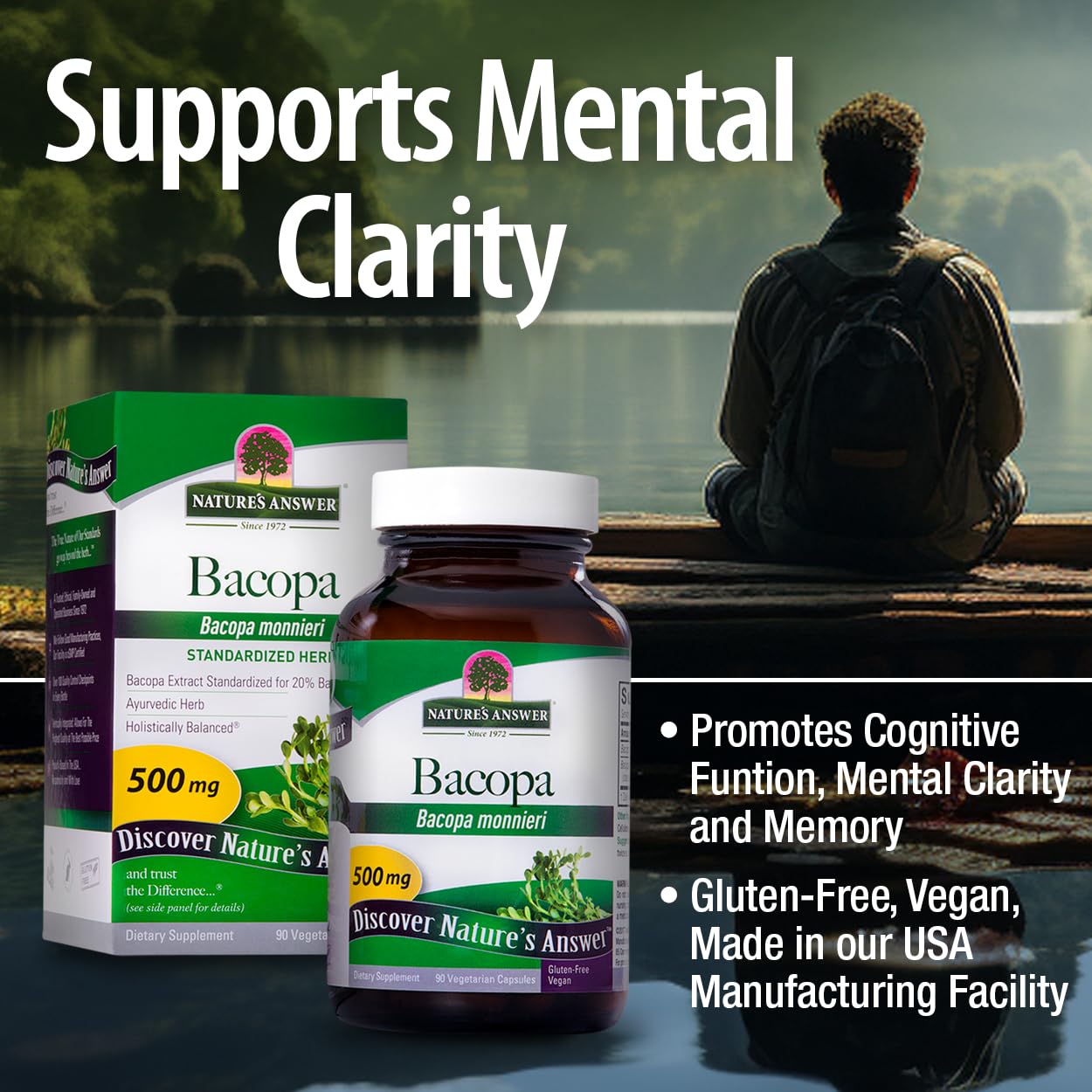 Nature's Answer Bacopa Monnieri 500mg Capsule, 90 Capsules