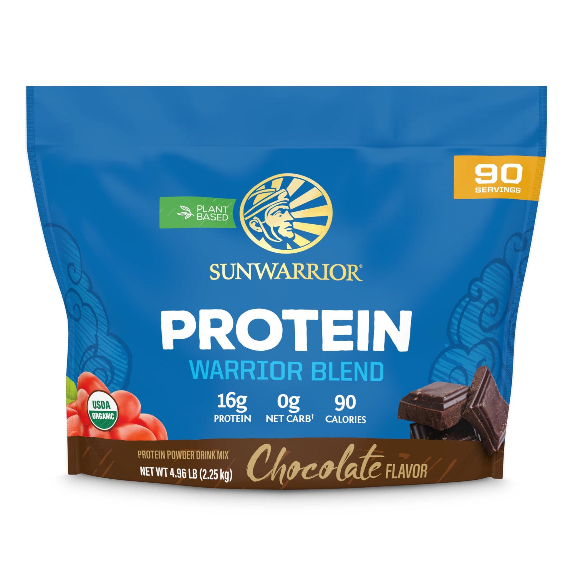 Sunwarrior Organic Plant Based Protein Powder Chocolate 90 Servings