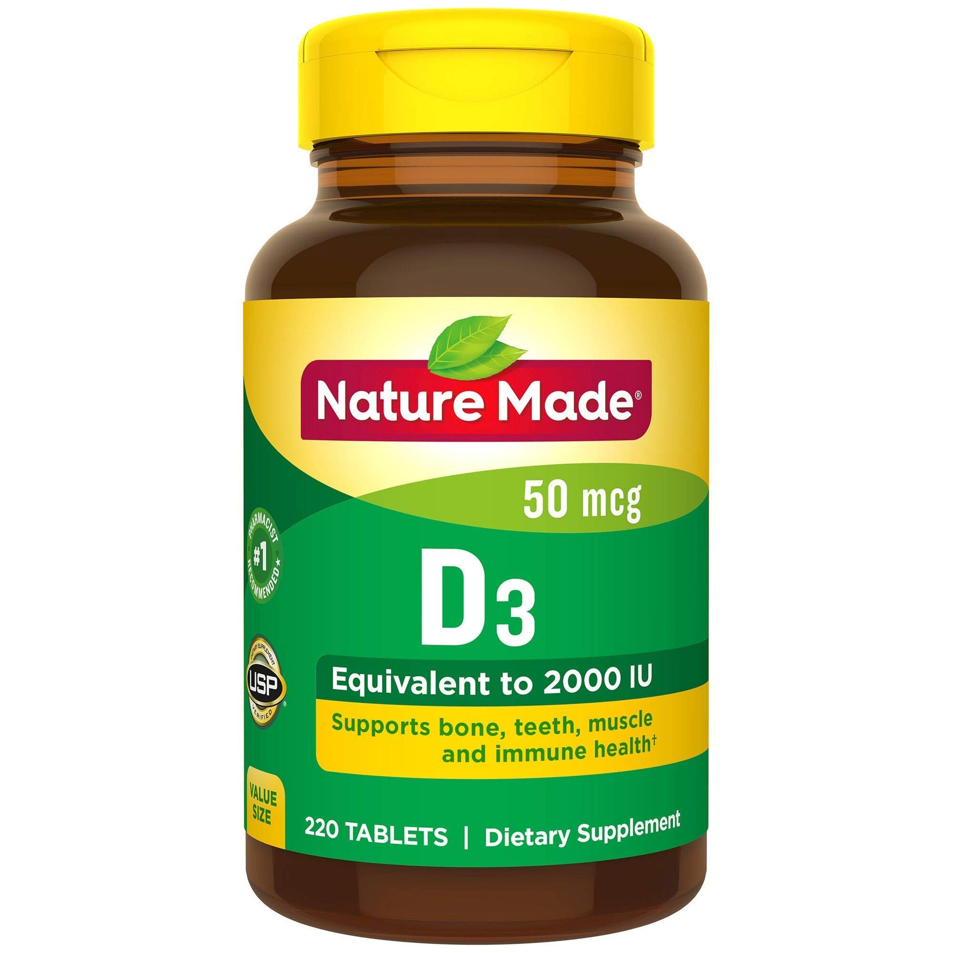 Nature Made Vitamin D3 2000 IU Tablets, 220 Count