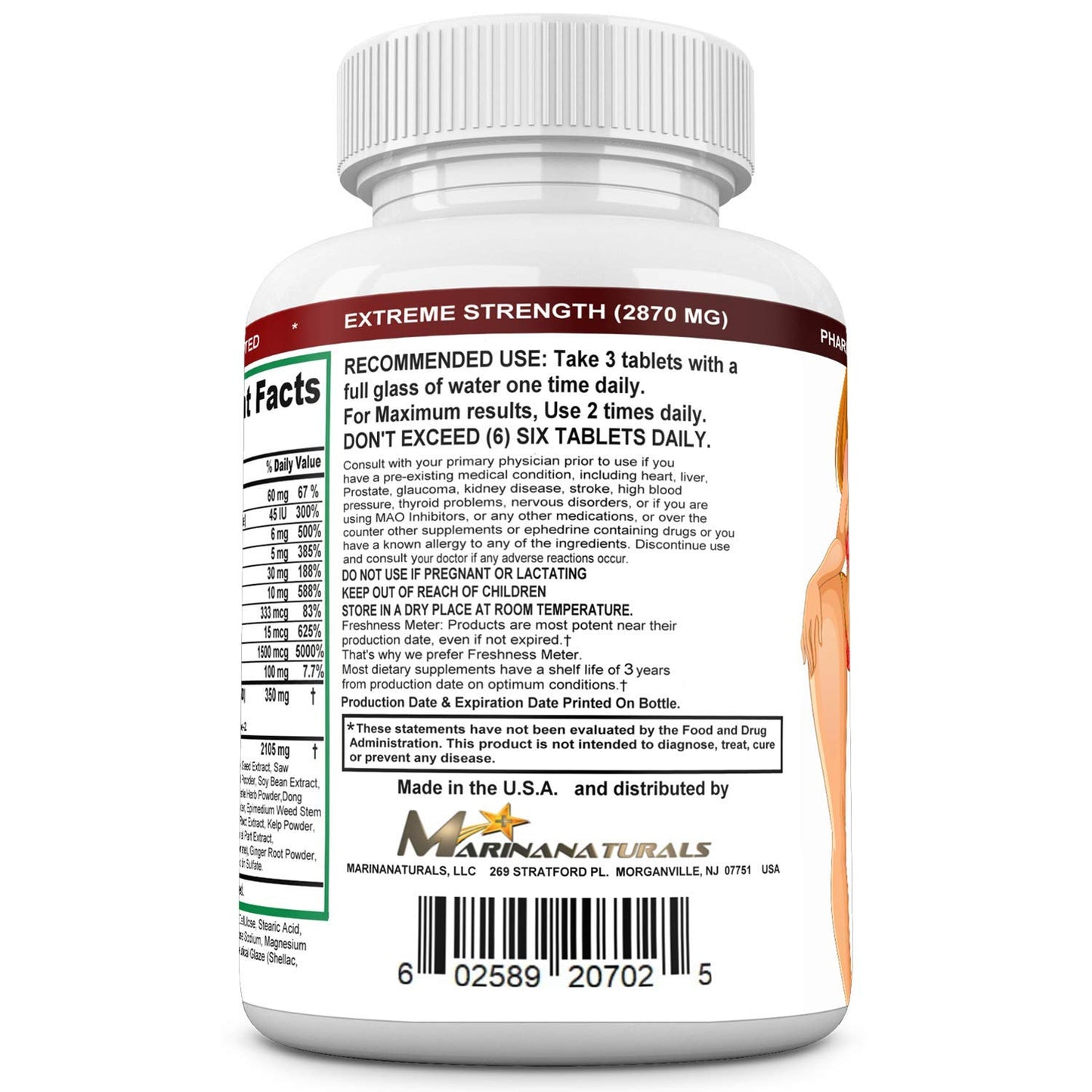 EXTREMELY NATURALS CURVIMORE Extreme 5-in-1 Strength Pills for Breast & Butt Enhancement, Lip Plumping & Skin Tightening, 90 Tablets