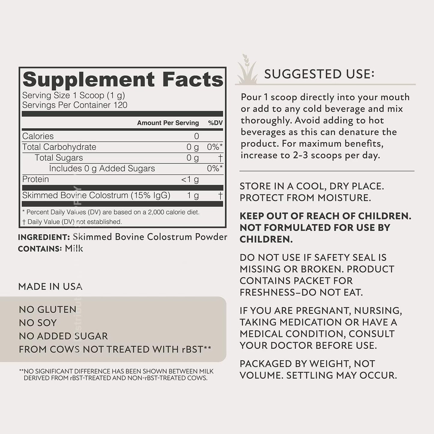 Generic Members Mark Colostrum Powder 4.3 Ounce