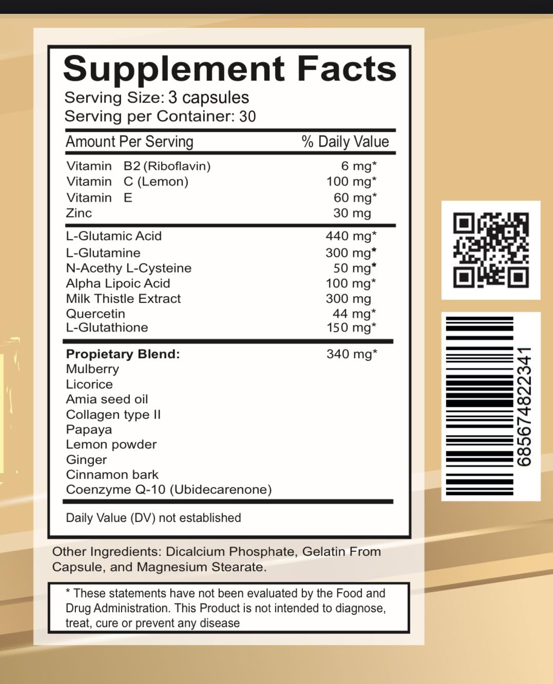 VITAMISAN Glutathione Liposomal, NAC, Milk Thistle, Collagen, Total Capsules 90