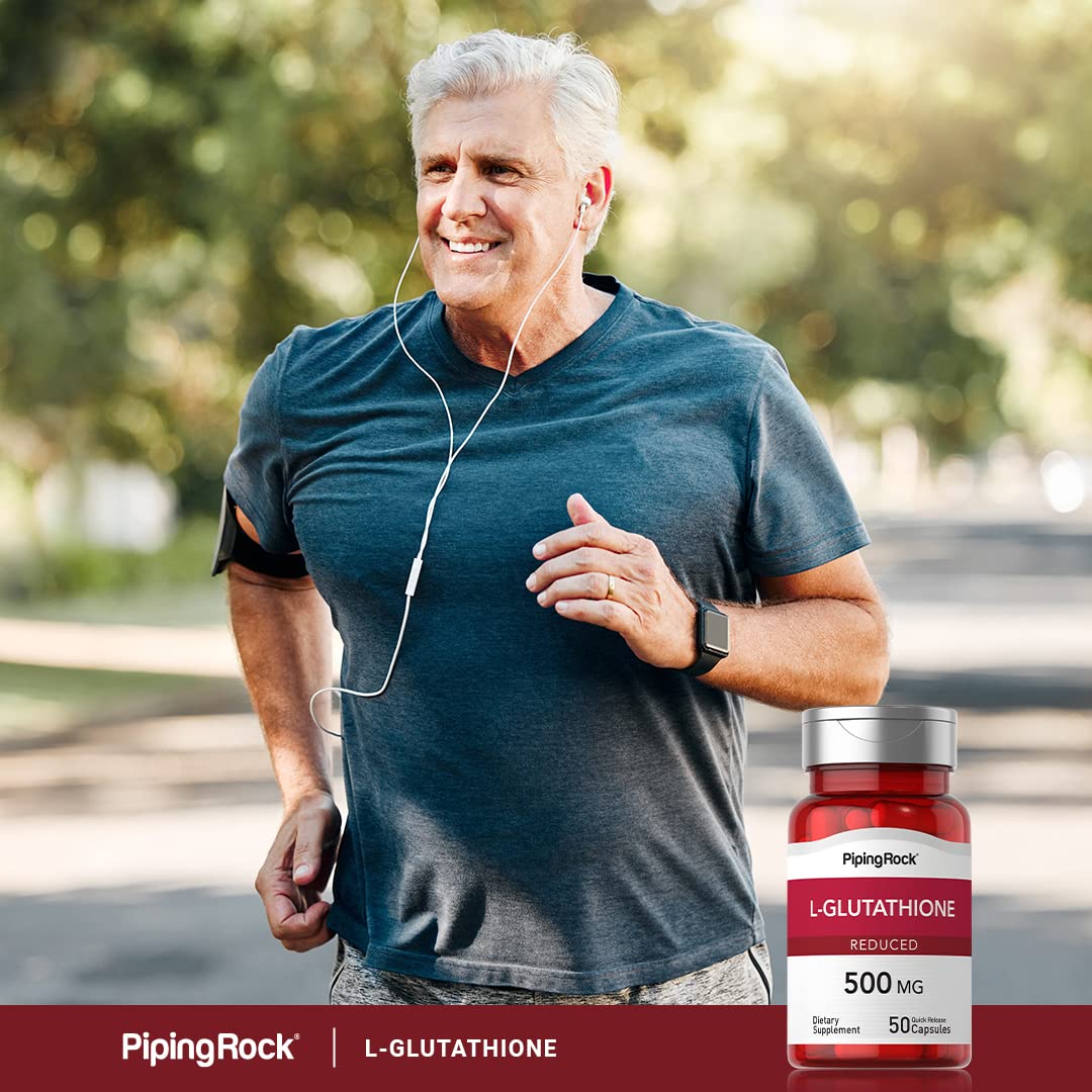 Piping Rock L-Glutathione 500 mg Capsules, 50 Capsules