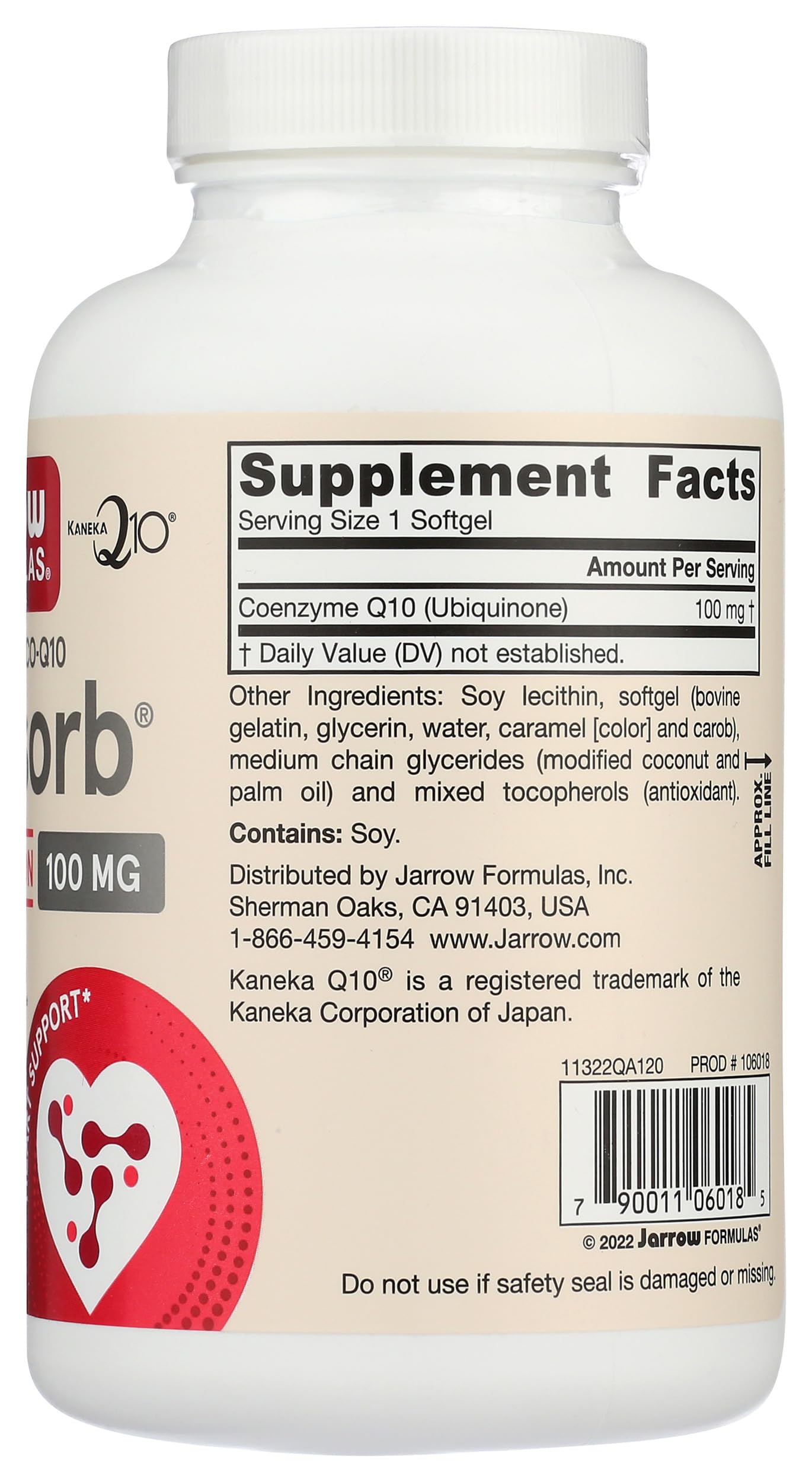 Jarrow Formulas Q-Absorb CoQ10 100 mg Tablet, 120 Count