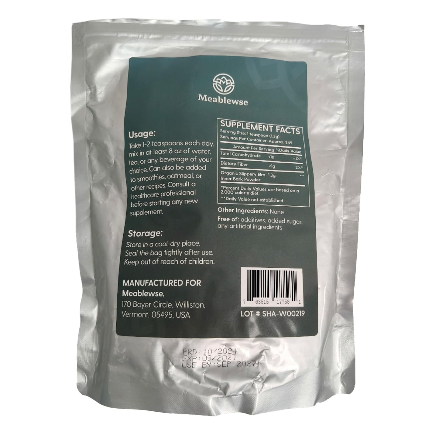Meablewse Slippery Elm Powder, 16 oz